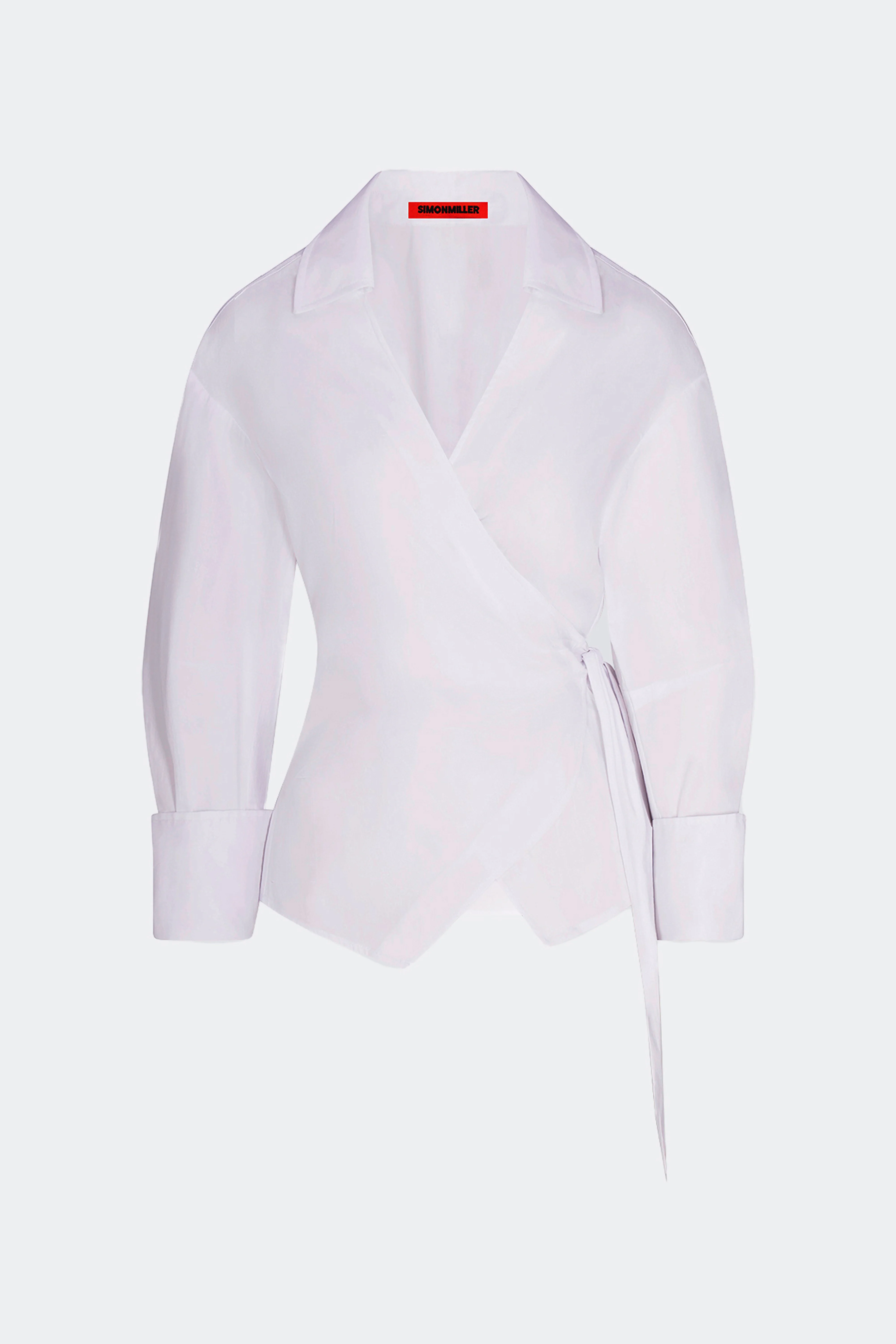 Anya Poplin Wrap Top In Macadamia