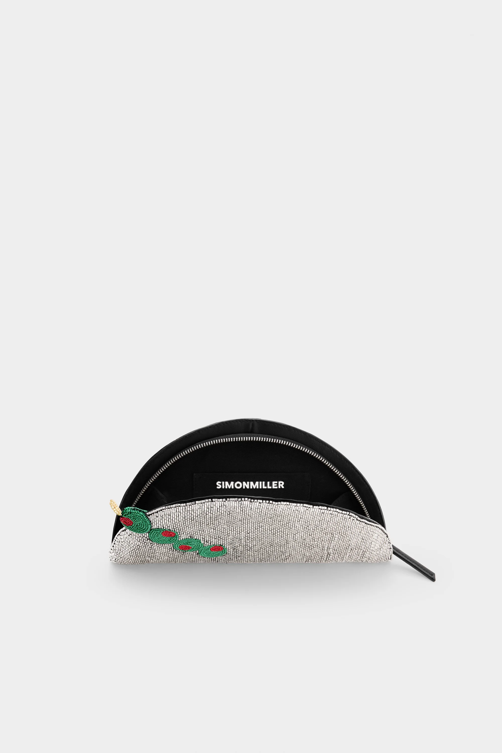 Beaded Lune Clutch In Dirty Martini - Image 3