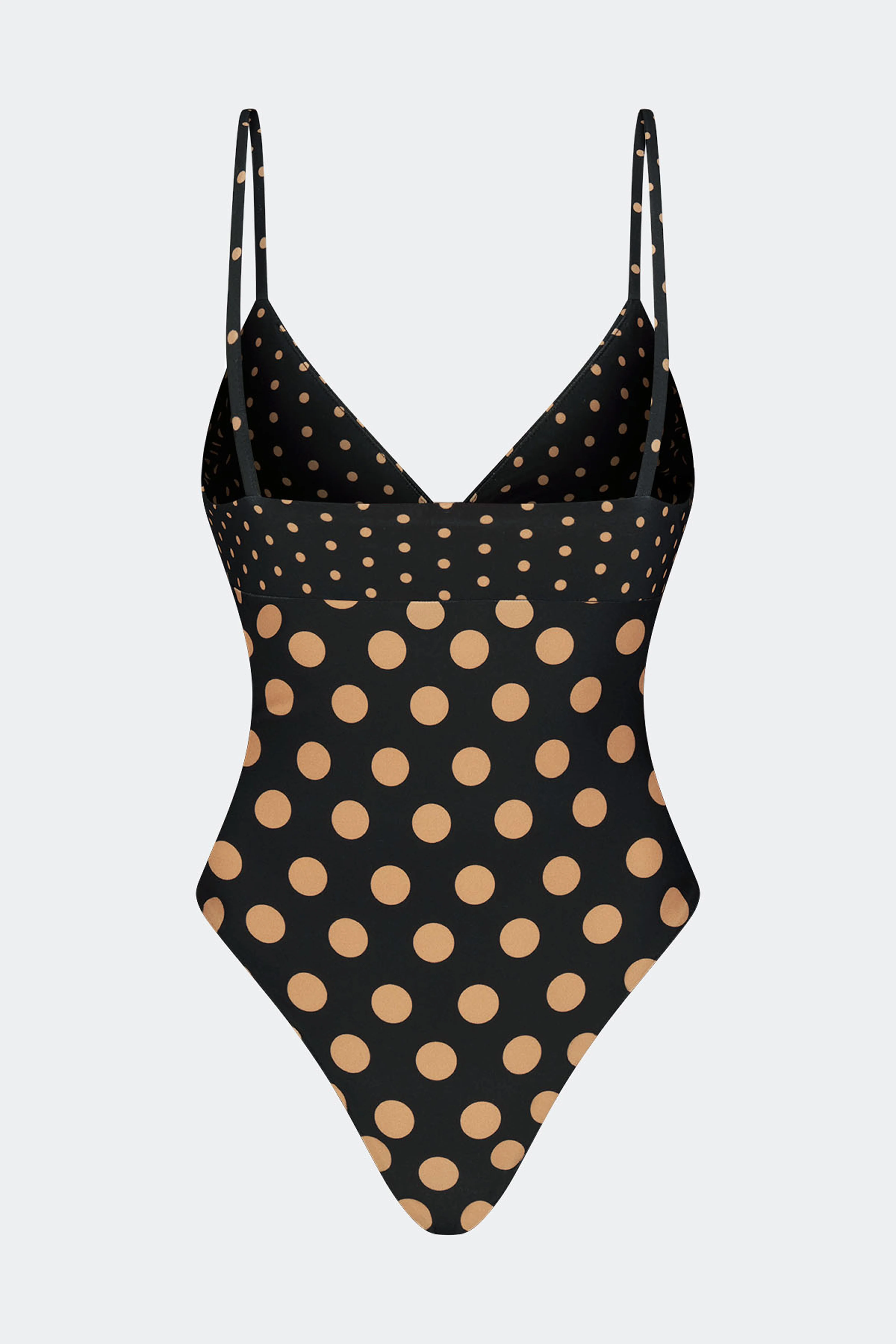 Behati One Piece In Black/Tan Polka Dot - Image 4