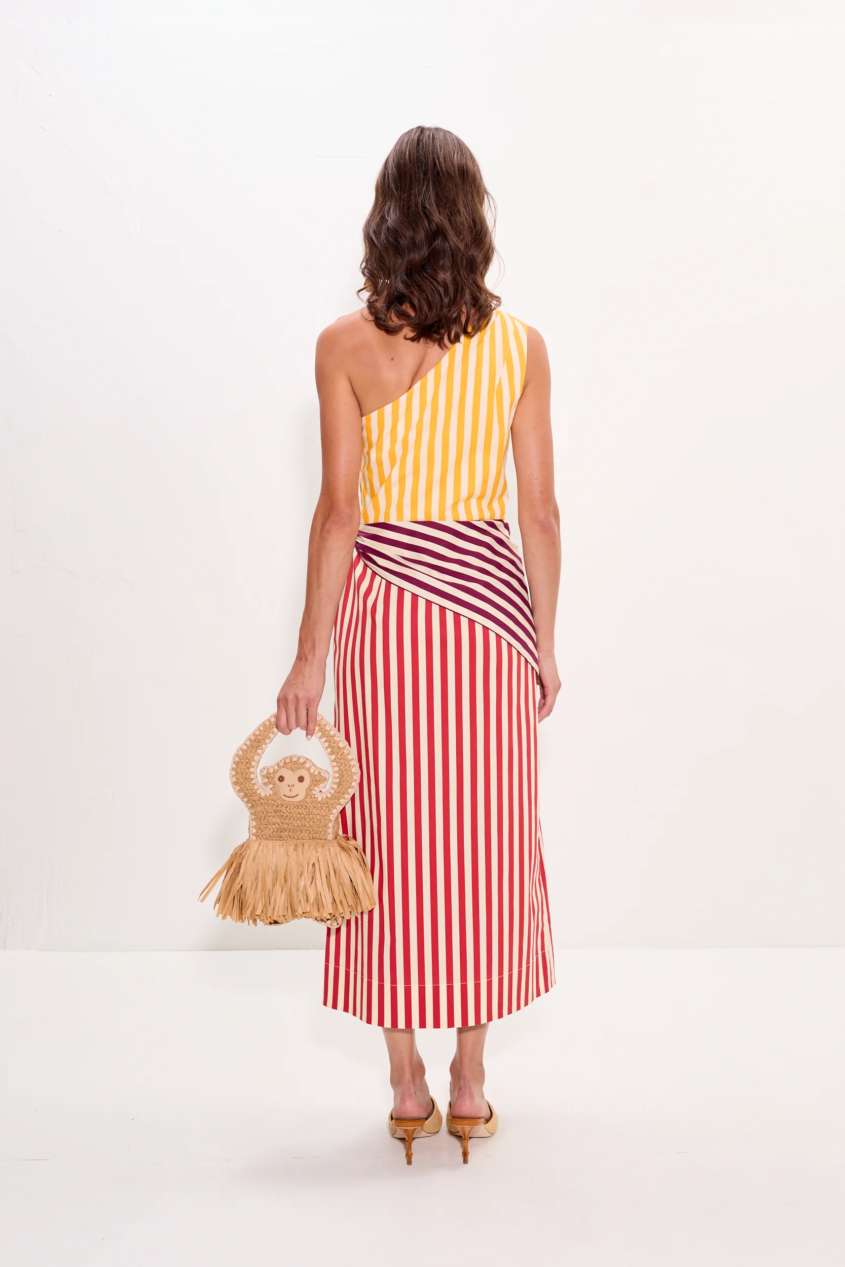 Belem Poplin Midi Dress in Red Stripe Combo - Image 5