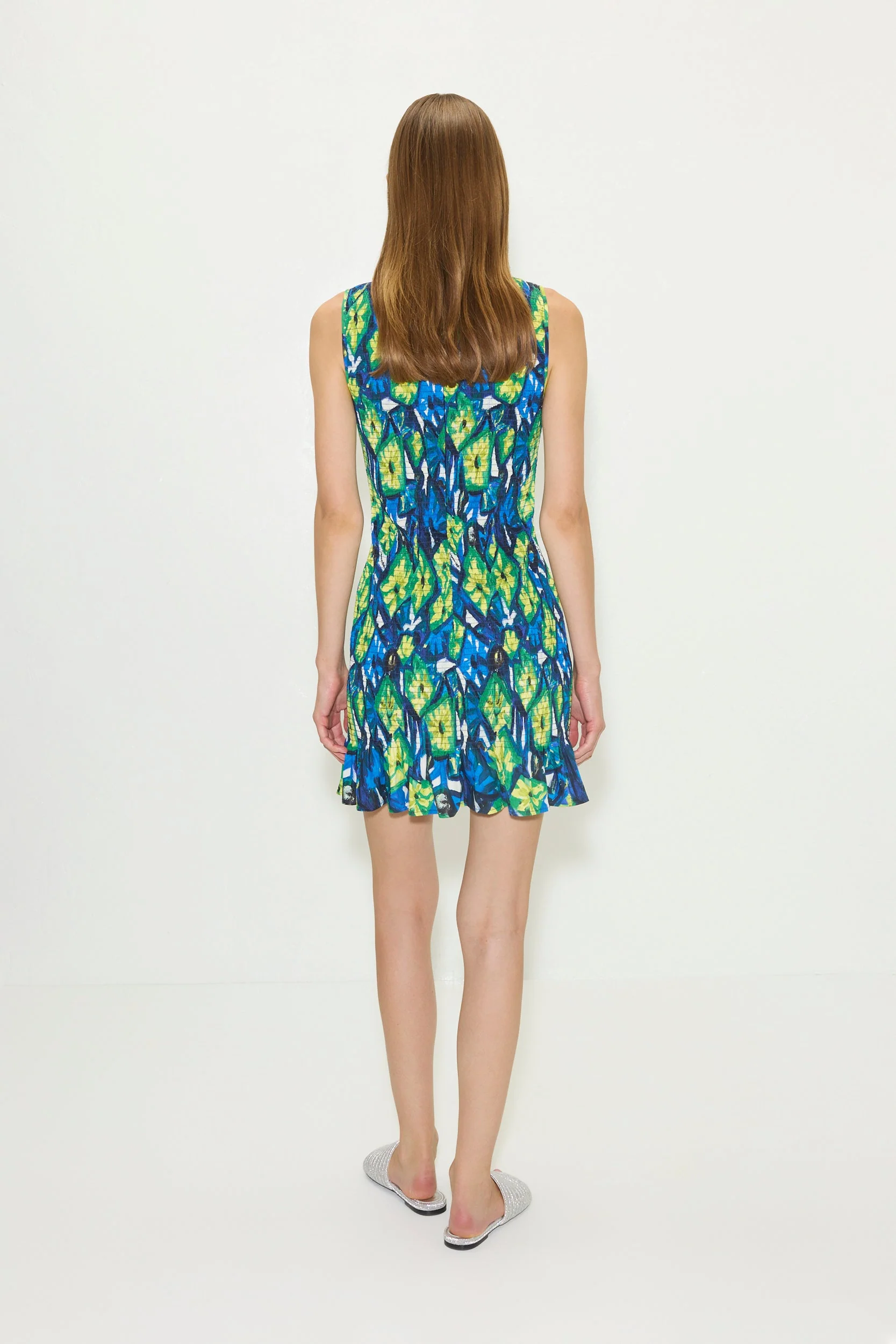 Belle Smocked Mini Dress in Abstract Floral - Image 5
