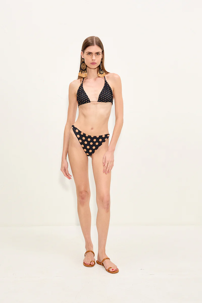 Bwai Bikini Bottom In Black/Tan Polka Dot - Image 2