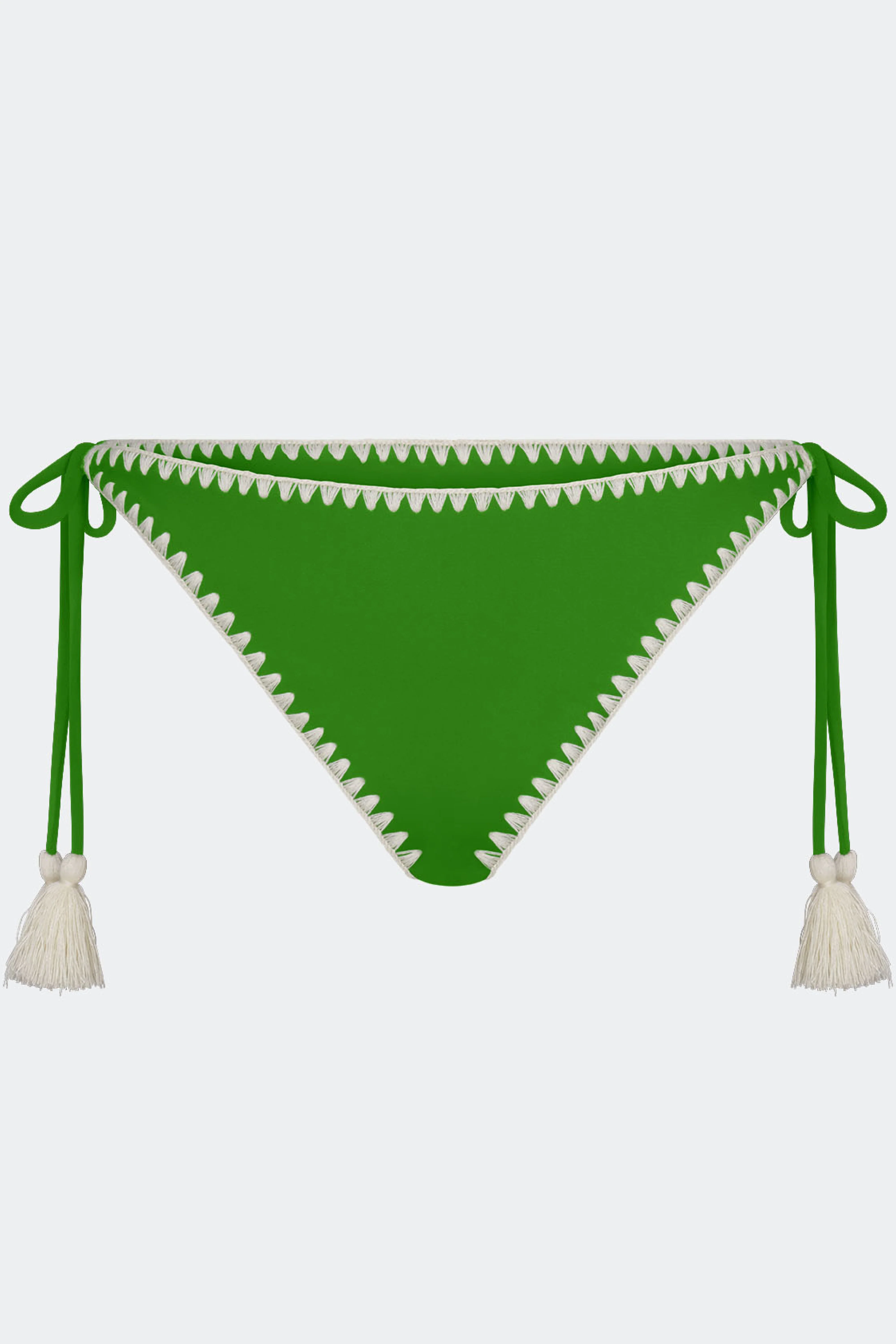 Bwai Embroidered Bikini Bottom In Grass Green
