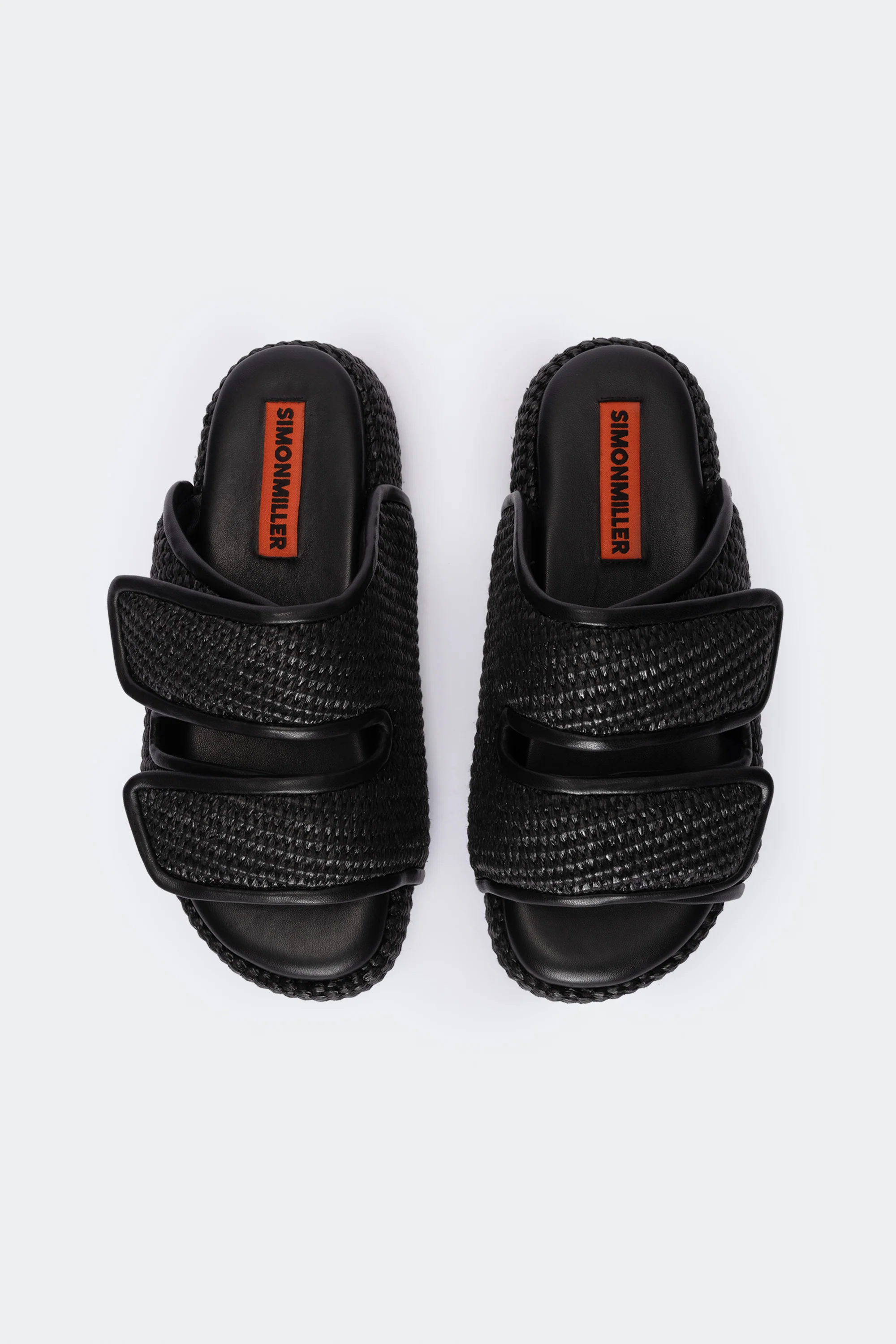 Raffia Cro Slide in Black Raffia - Image 3