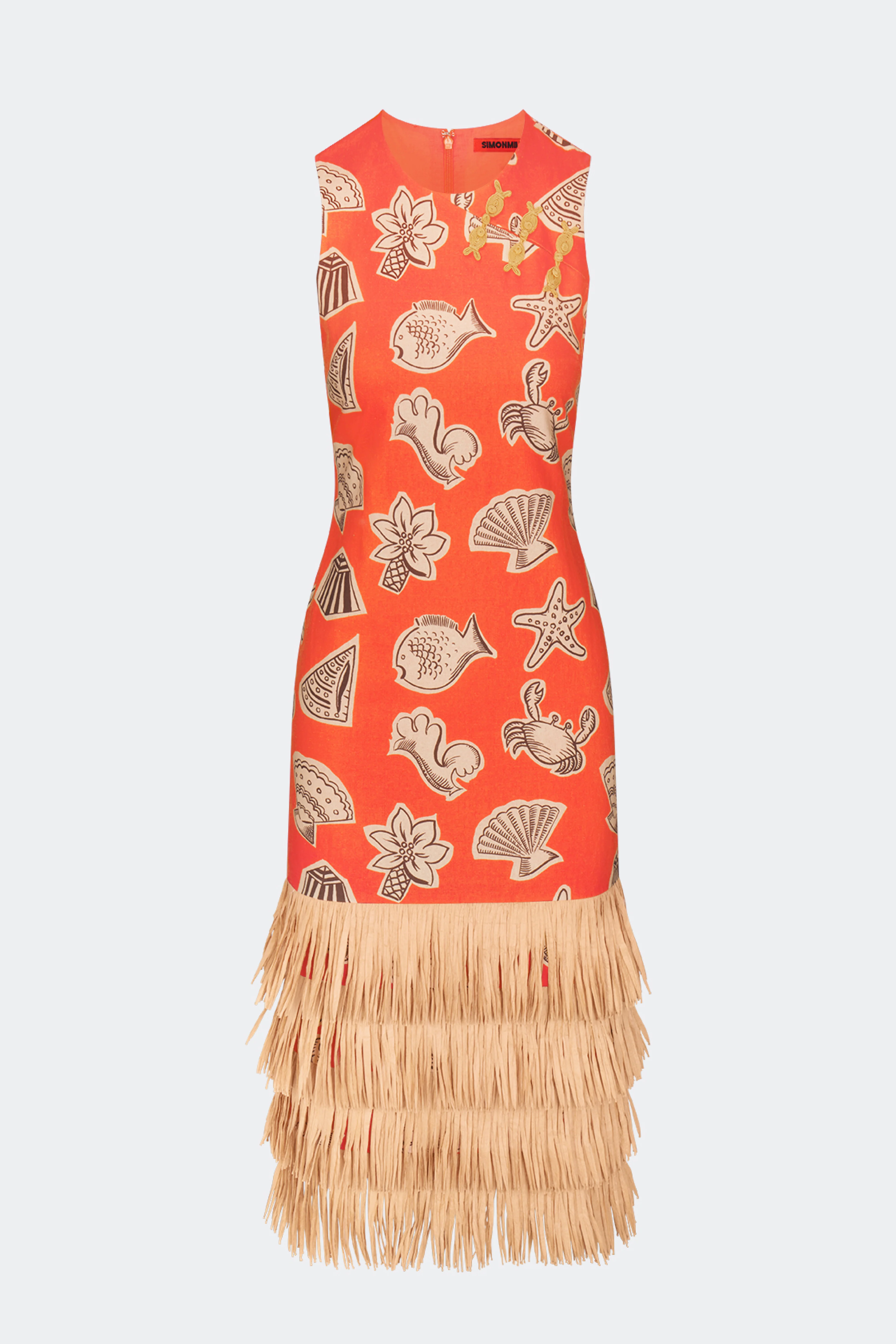 Jooni Linen Dress In Playful Sea Print