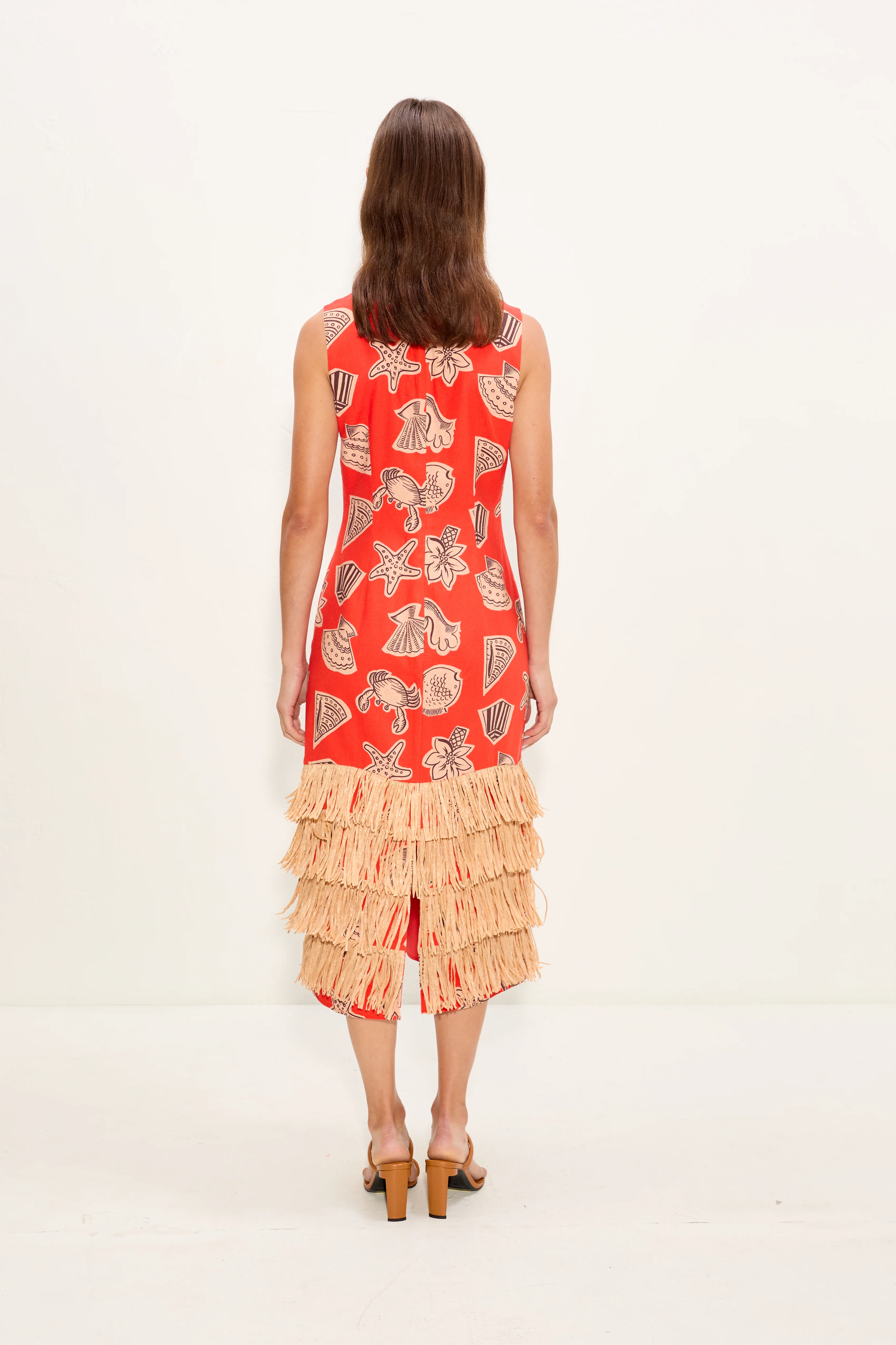 Jooni Linen Dress In Playful Sea Print - Image 4