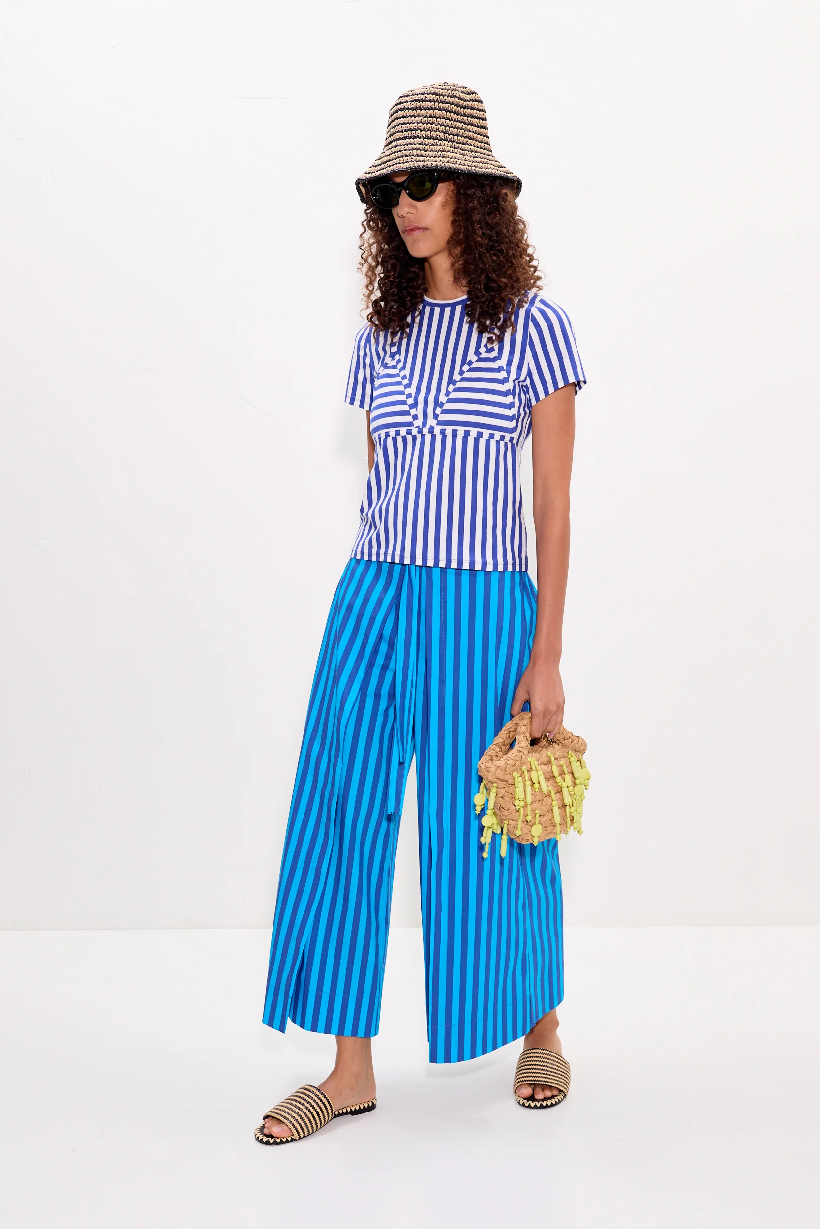 Kini Striped Tee In Blue Stripe - Image 3