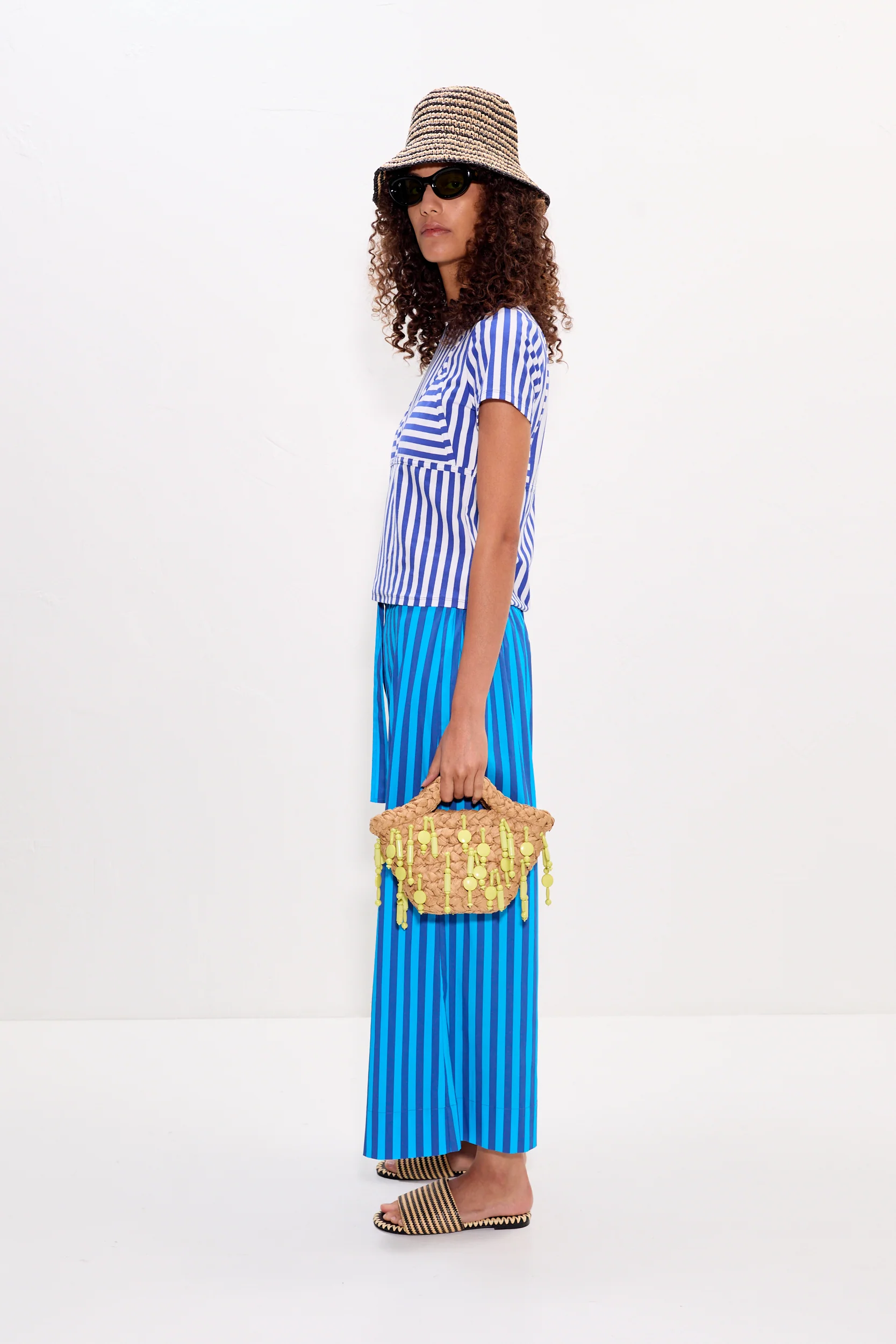 Kini Striped Tee In Blue Stripe - Image 4