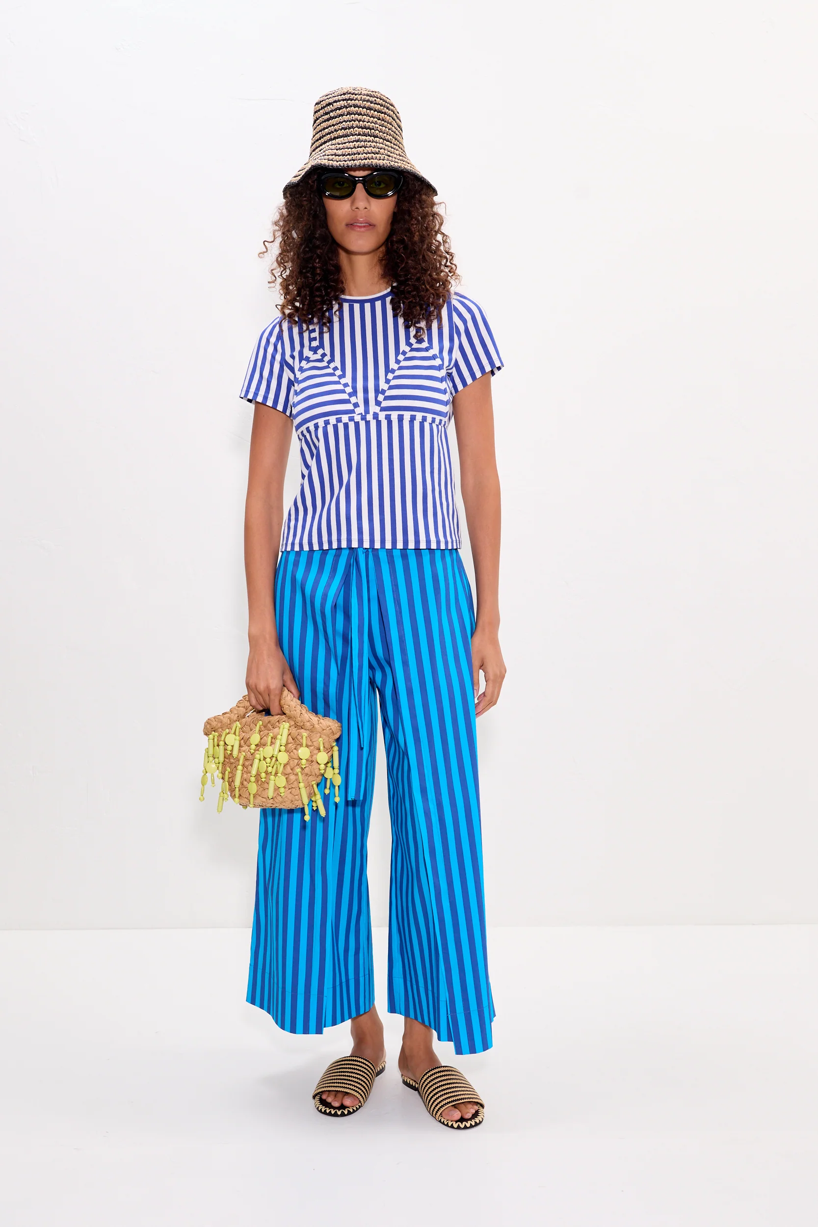 Kini Striped Tee In Blue Stripe - Image 5