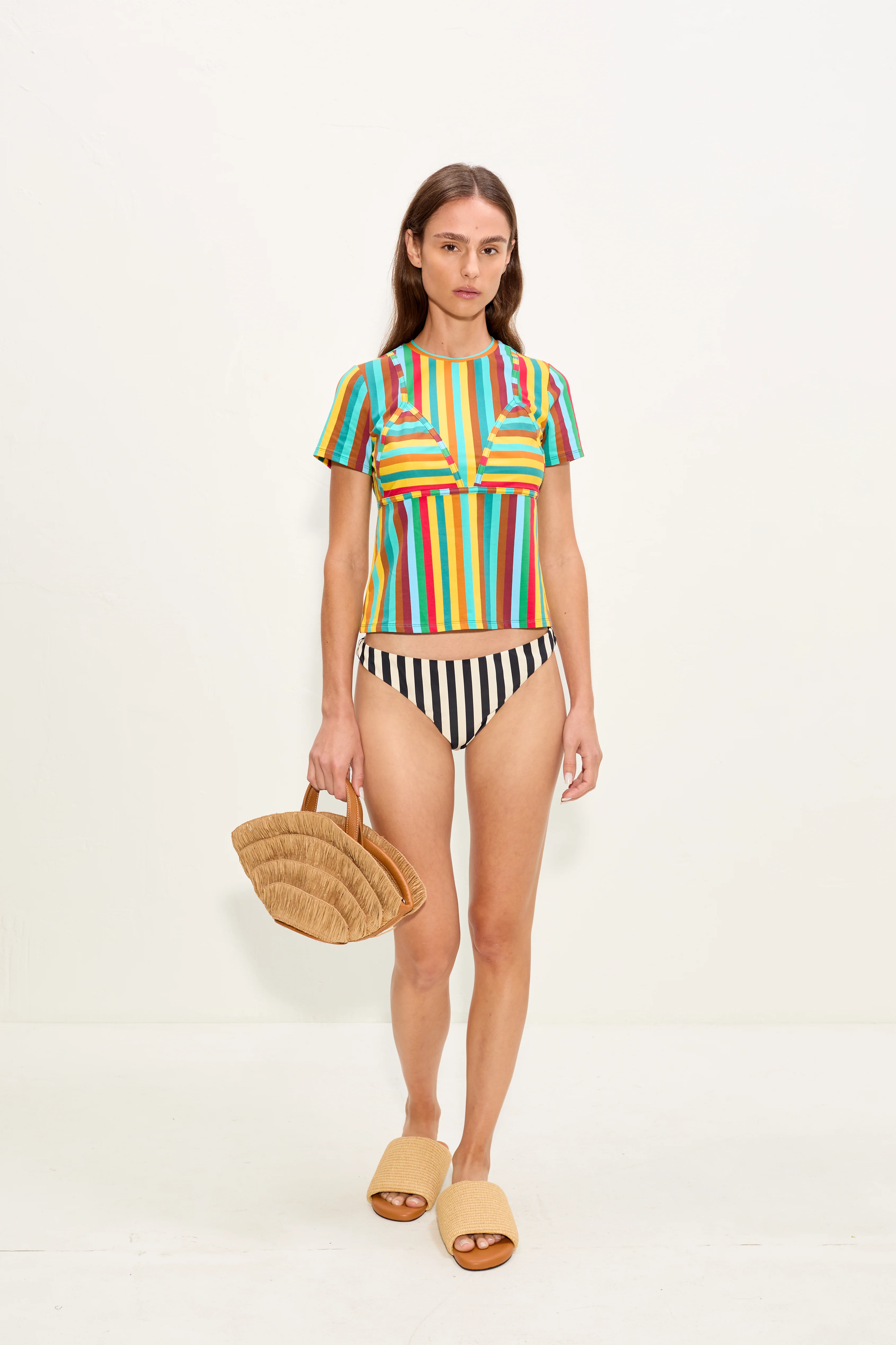 Kini Striped Tee In Vibrant Multi Stripe - Image 3