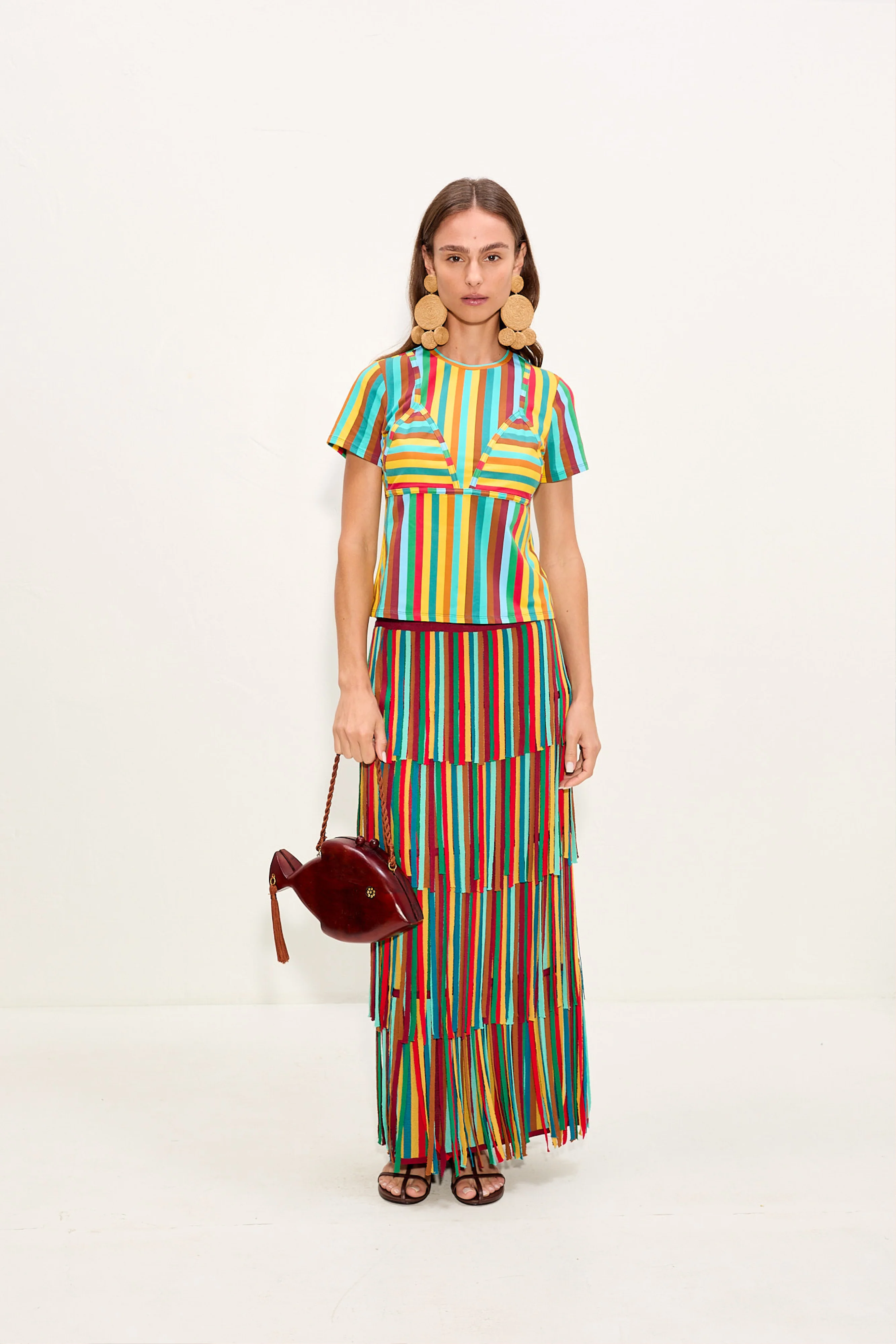 Kini Striped Tee In Vibrant Multi Stripe - Image 5