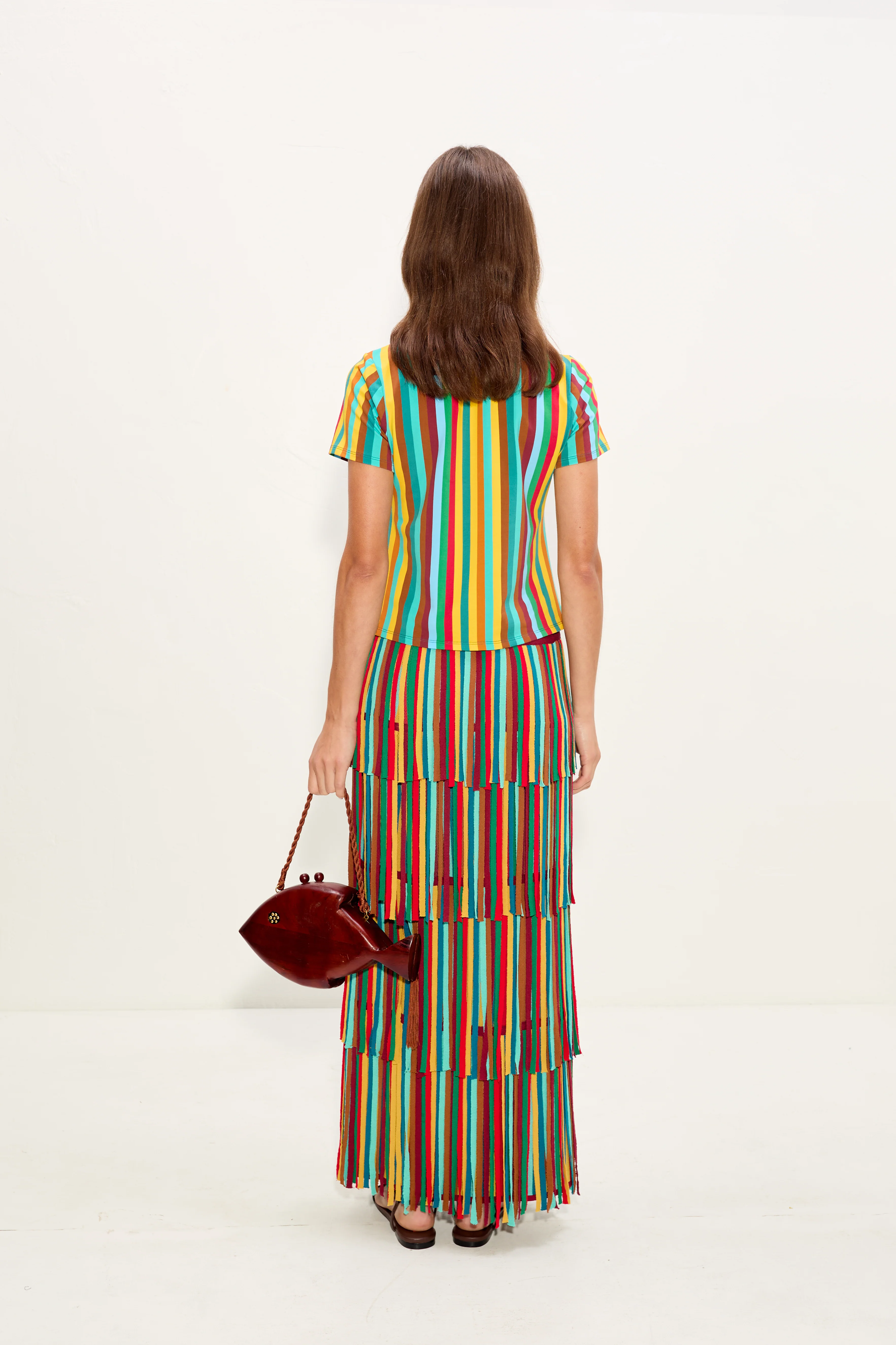 Kini Striped Tee In Vibrant Multi Stripe - Image 7