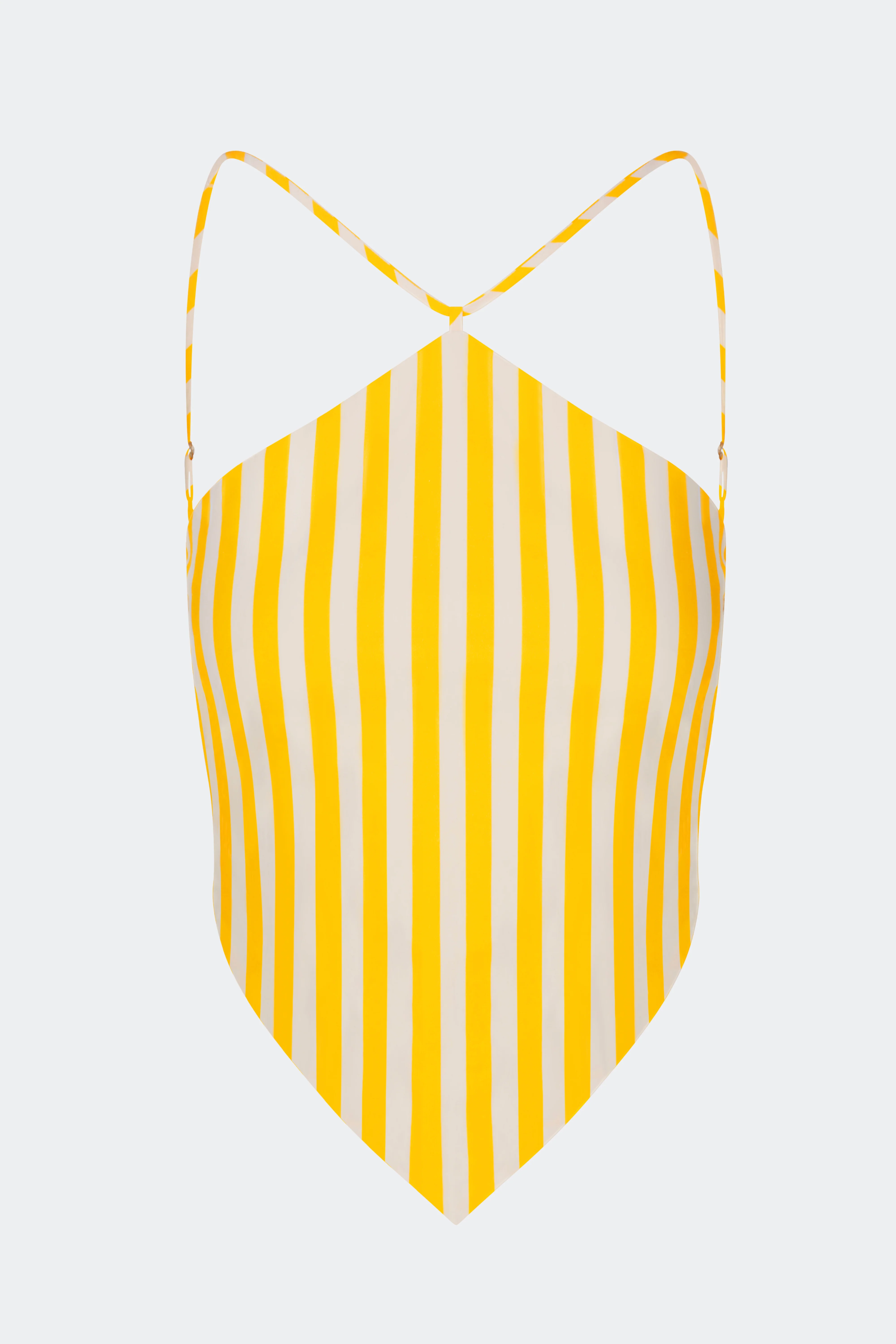 Kit Poplin Tie Top in Sungold/Ecru Stripe - Image 3