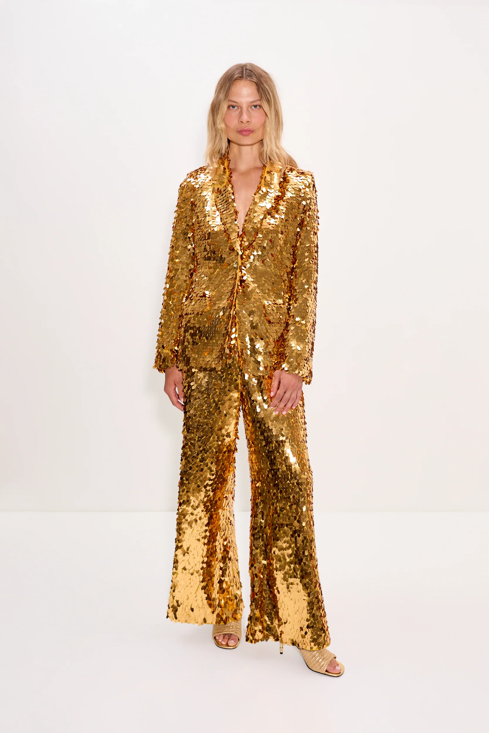Leon Sequin Blazer In Star Gold - Image 3