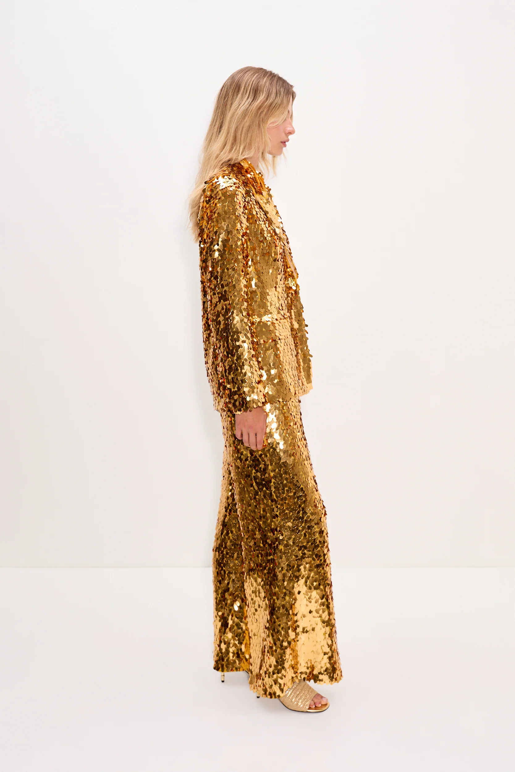Leon Sequin Blazer In Star Gold - Image 4