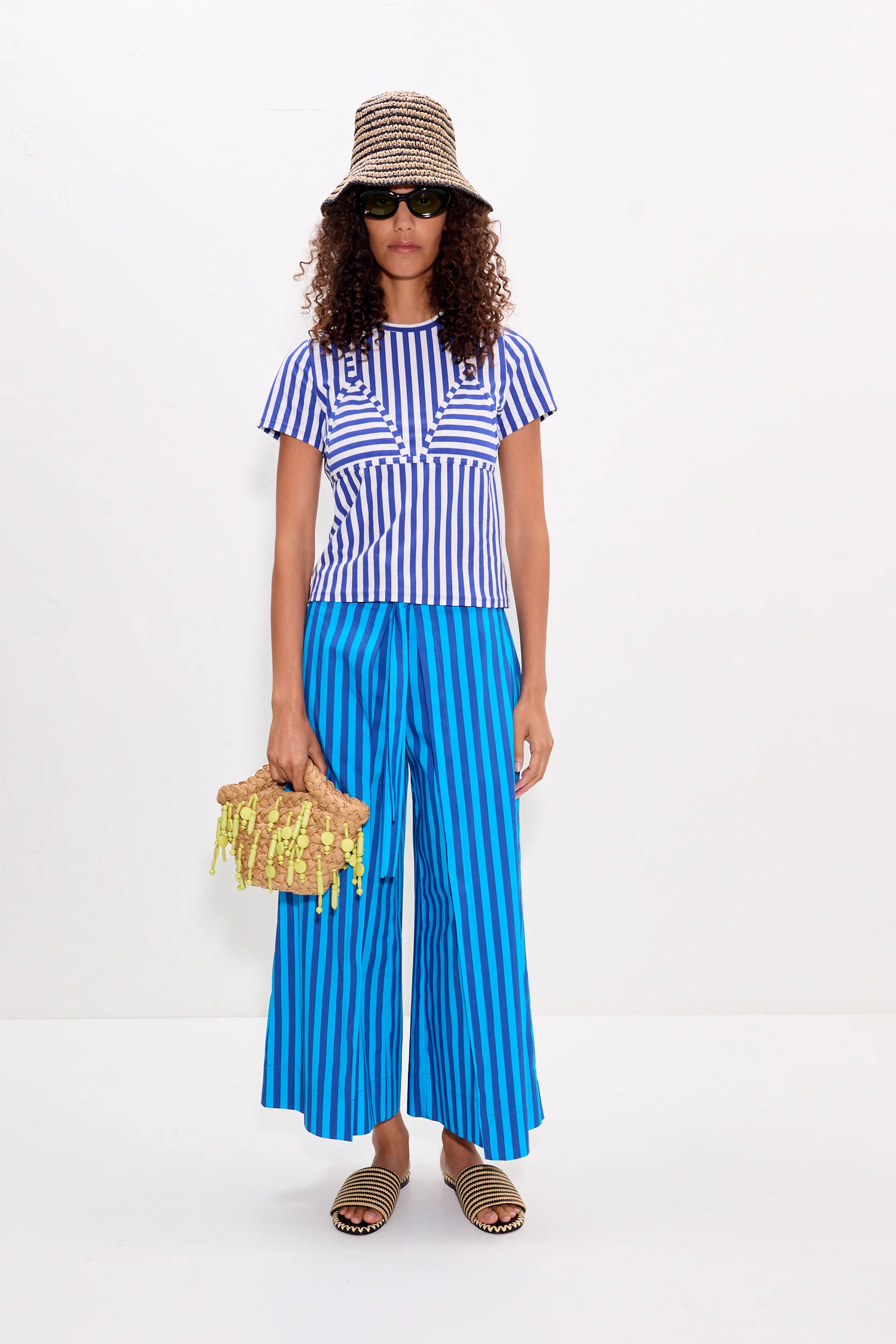 Lima Poplin Pant in Tonal Blue Stripe - Image 2