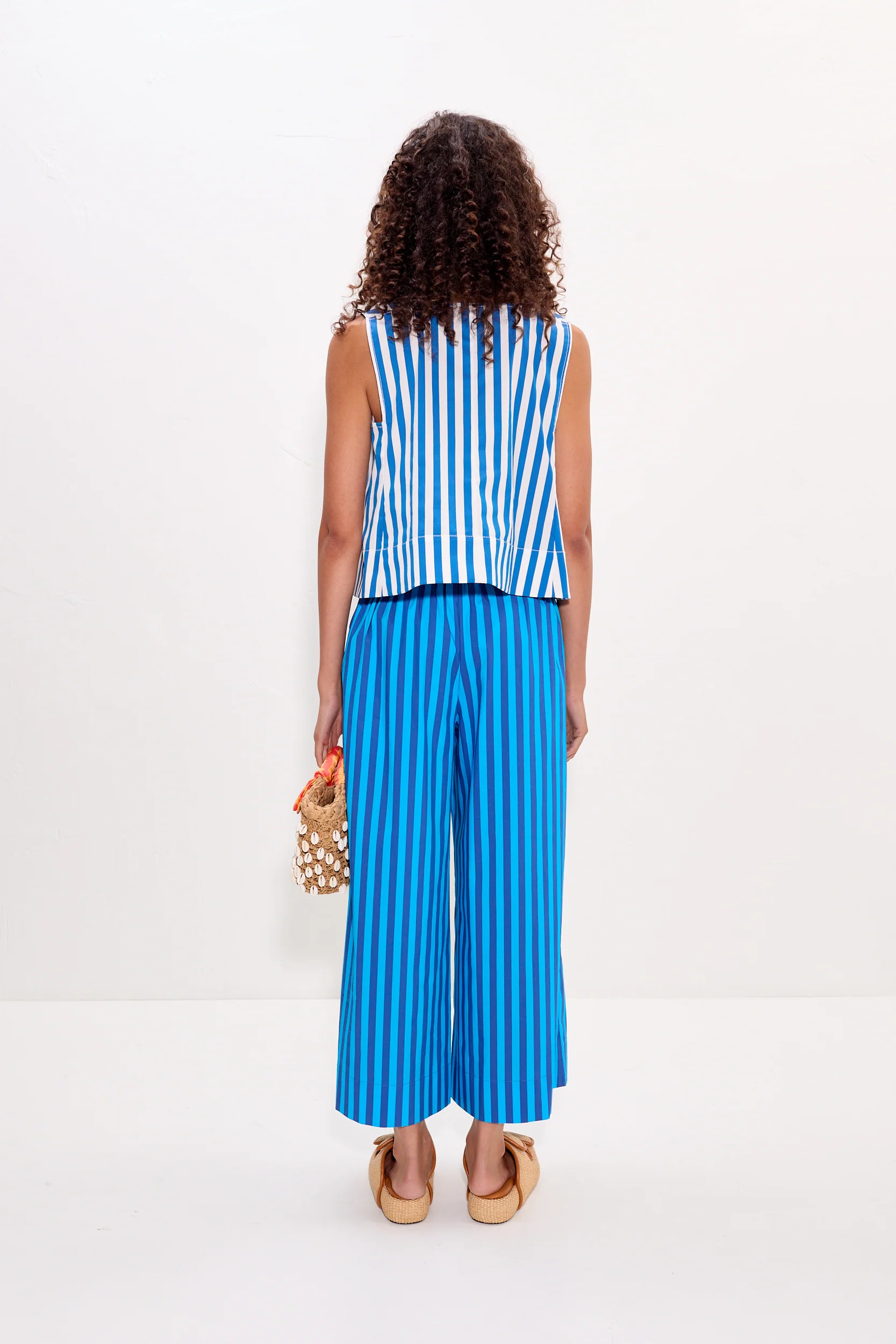 Lima Poplin Pant in Tonal Blue Stripe - Image 6