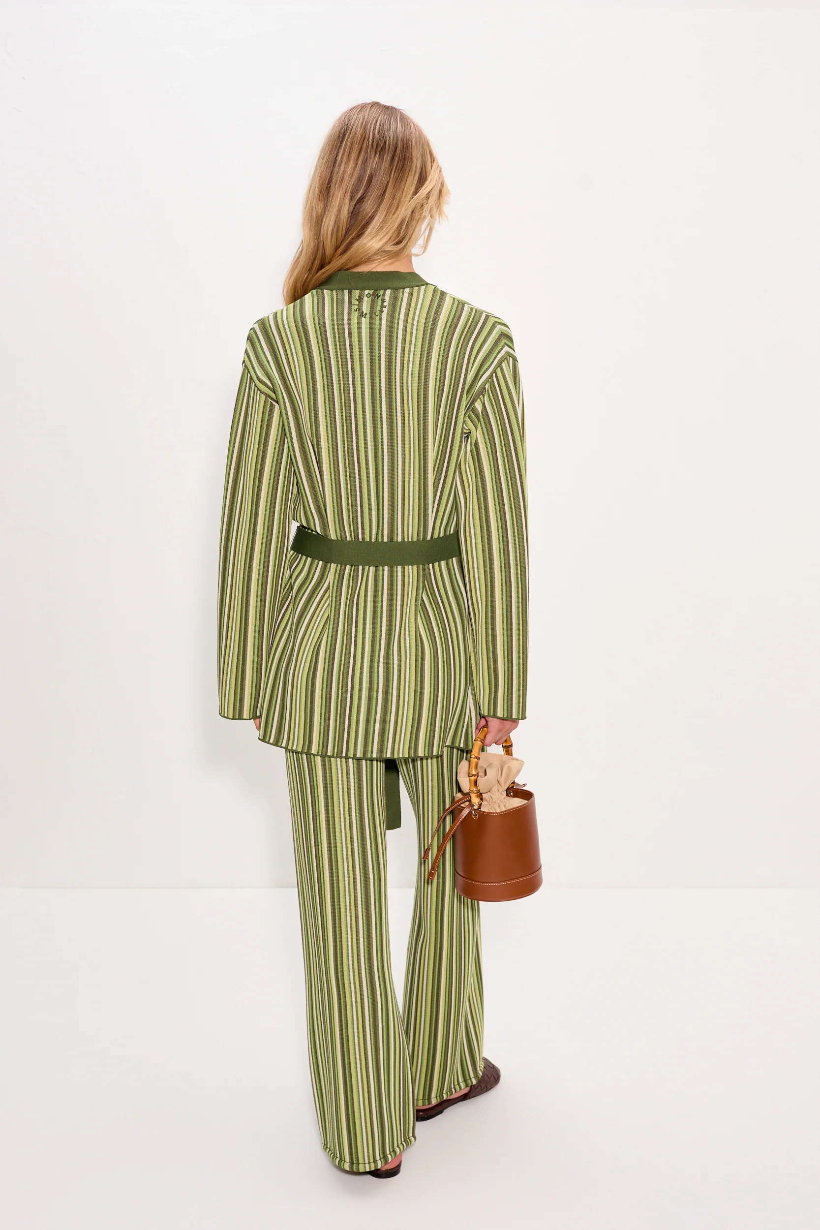 Max Belted Knit Cardigan In Landscape Multi Stripe - Image 4