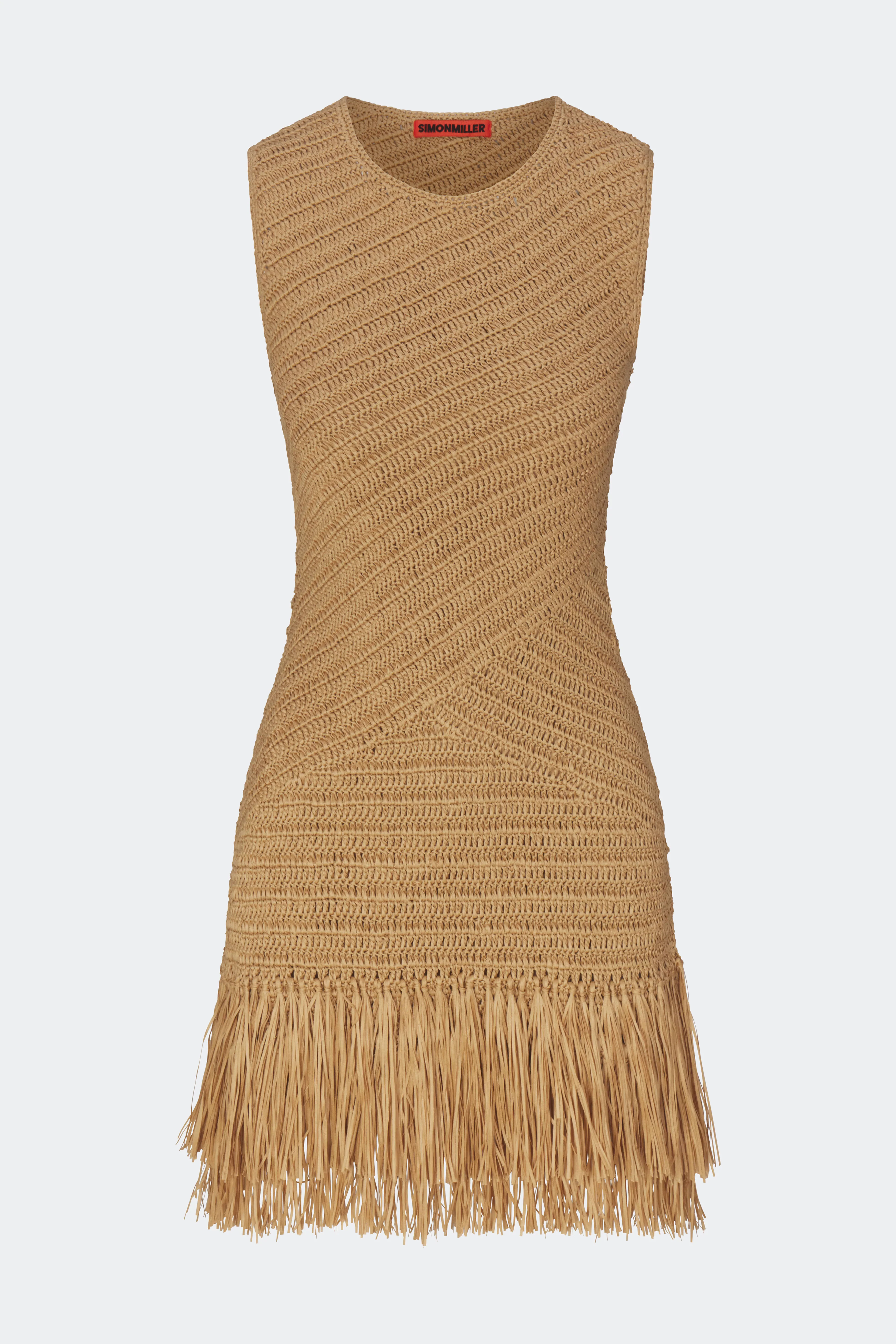 Mira Crochet Mini Dress in Natural - Image 5