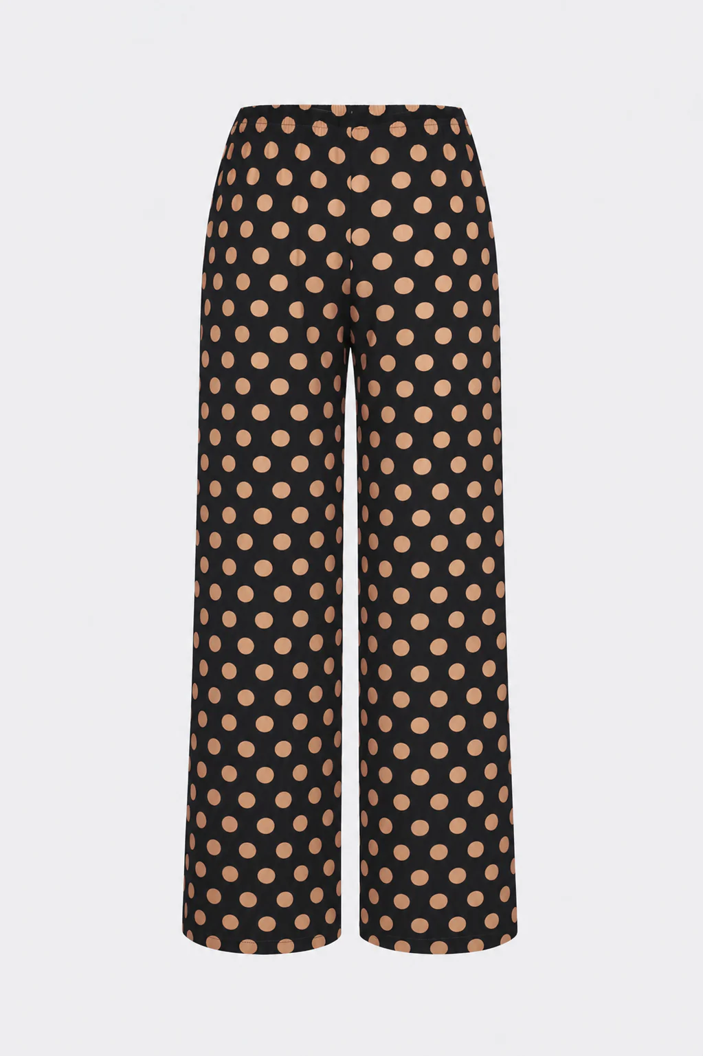 Nella Crepe Wide Leg Pant In Black/Tan Polka Dot - Image 2