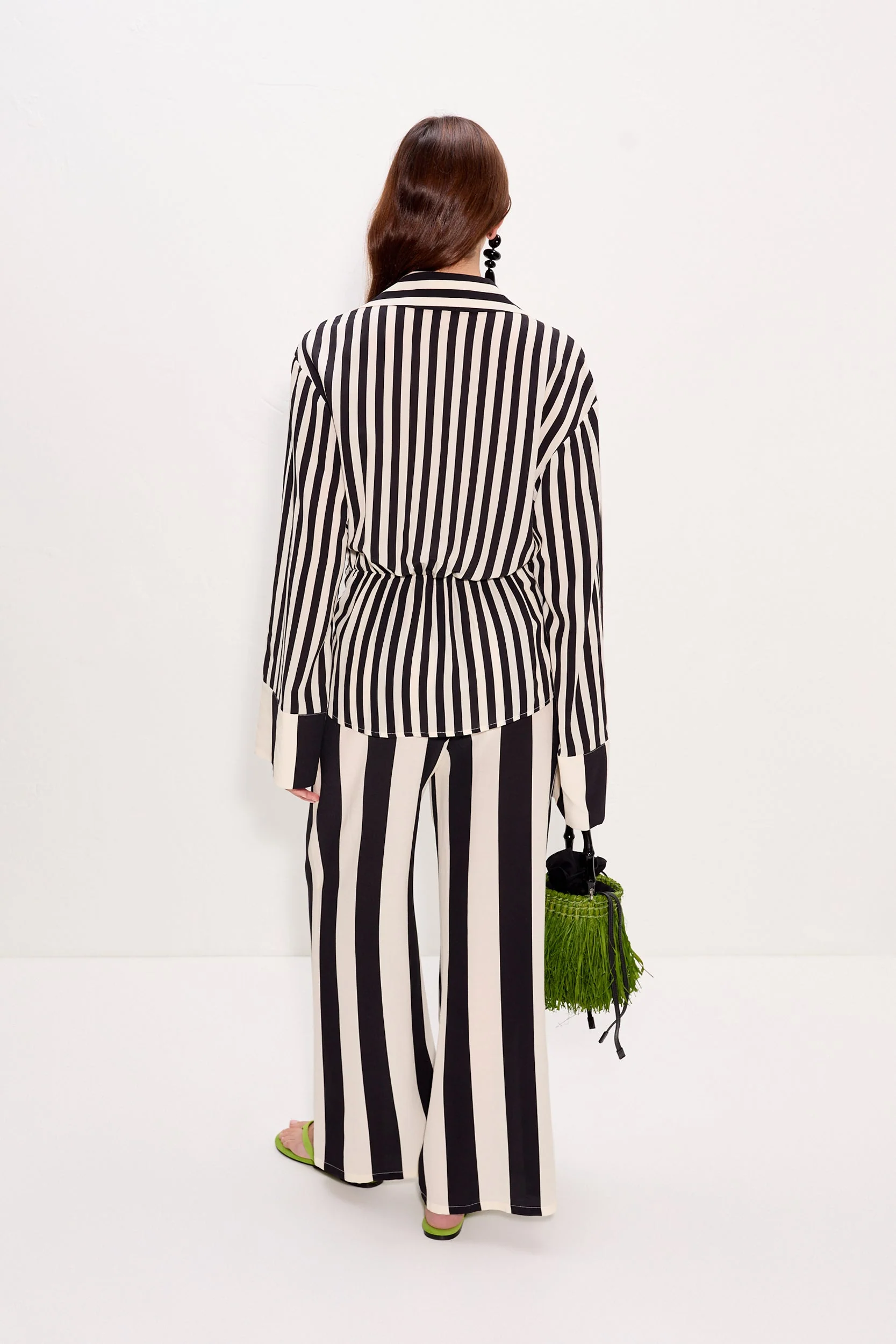 Nella Wide Leg Pant In Black/White Stripe - Image 5