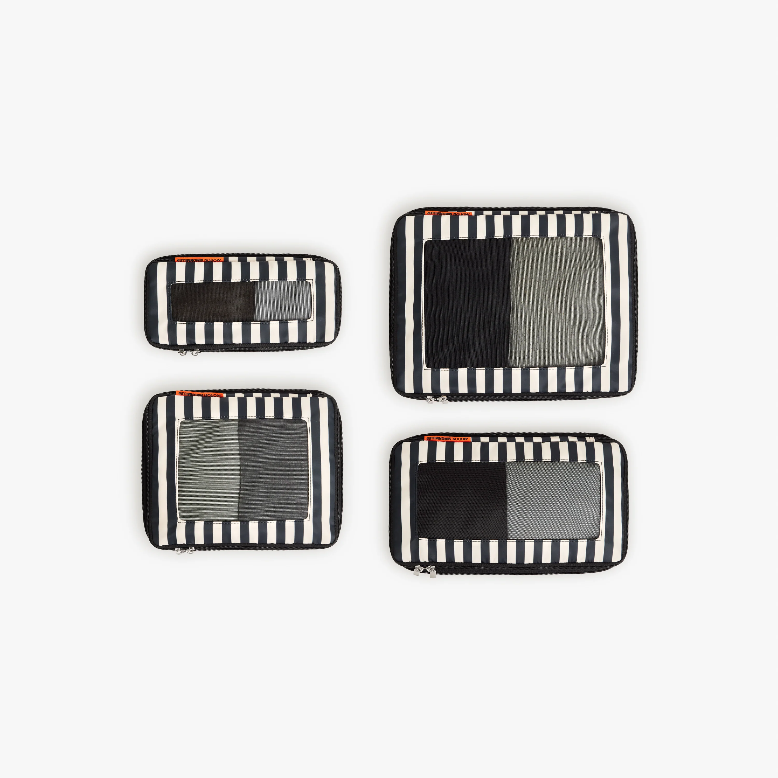 Packing Cubes Set of 4 In Black Stripe