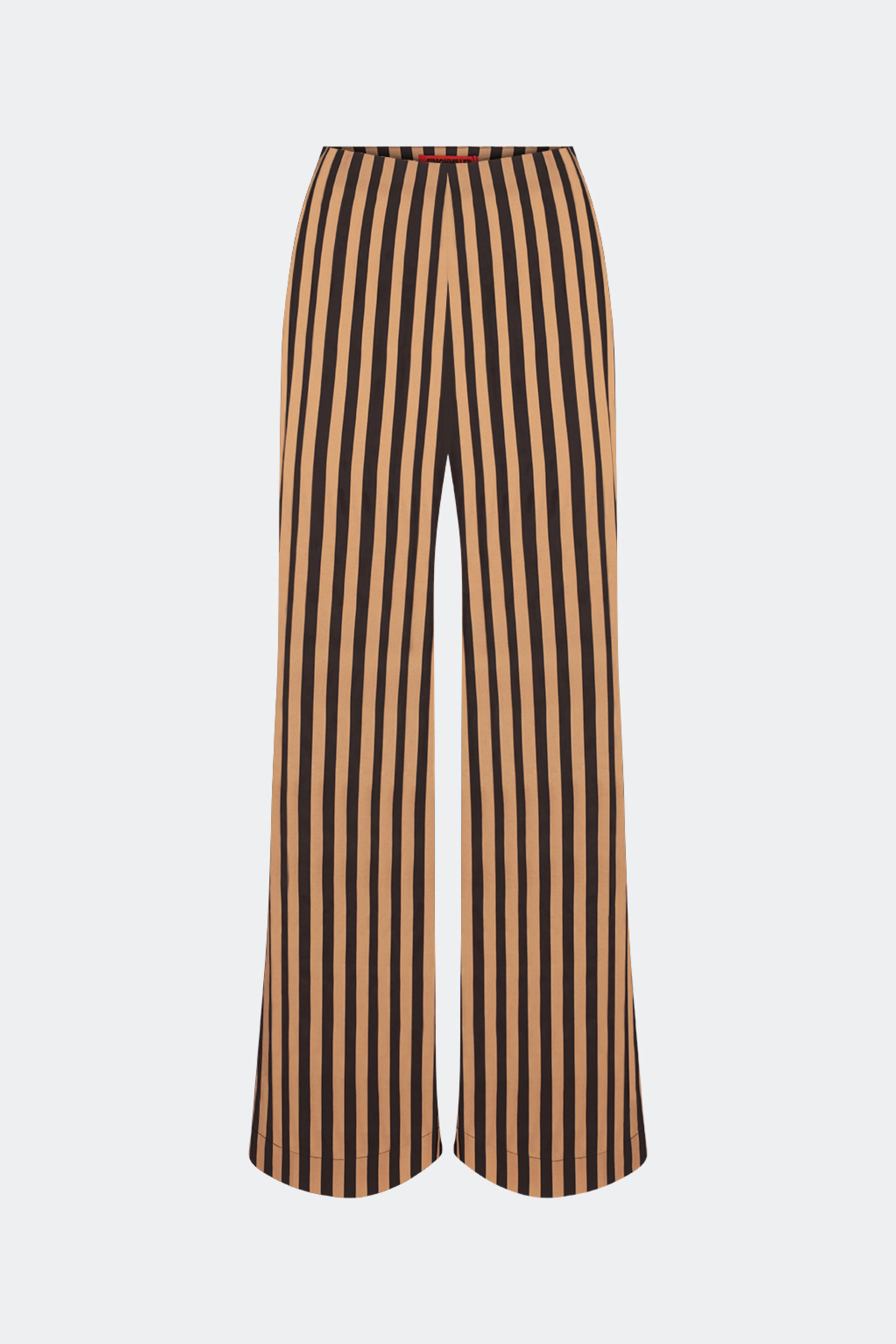 Pia Poplin Pant In Black/Tan Stripe