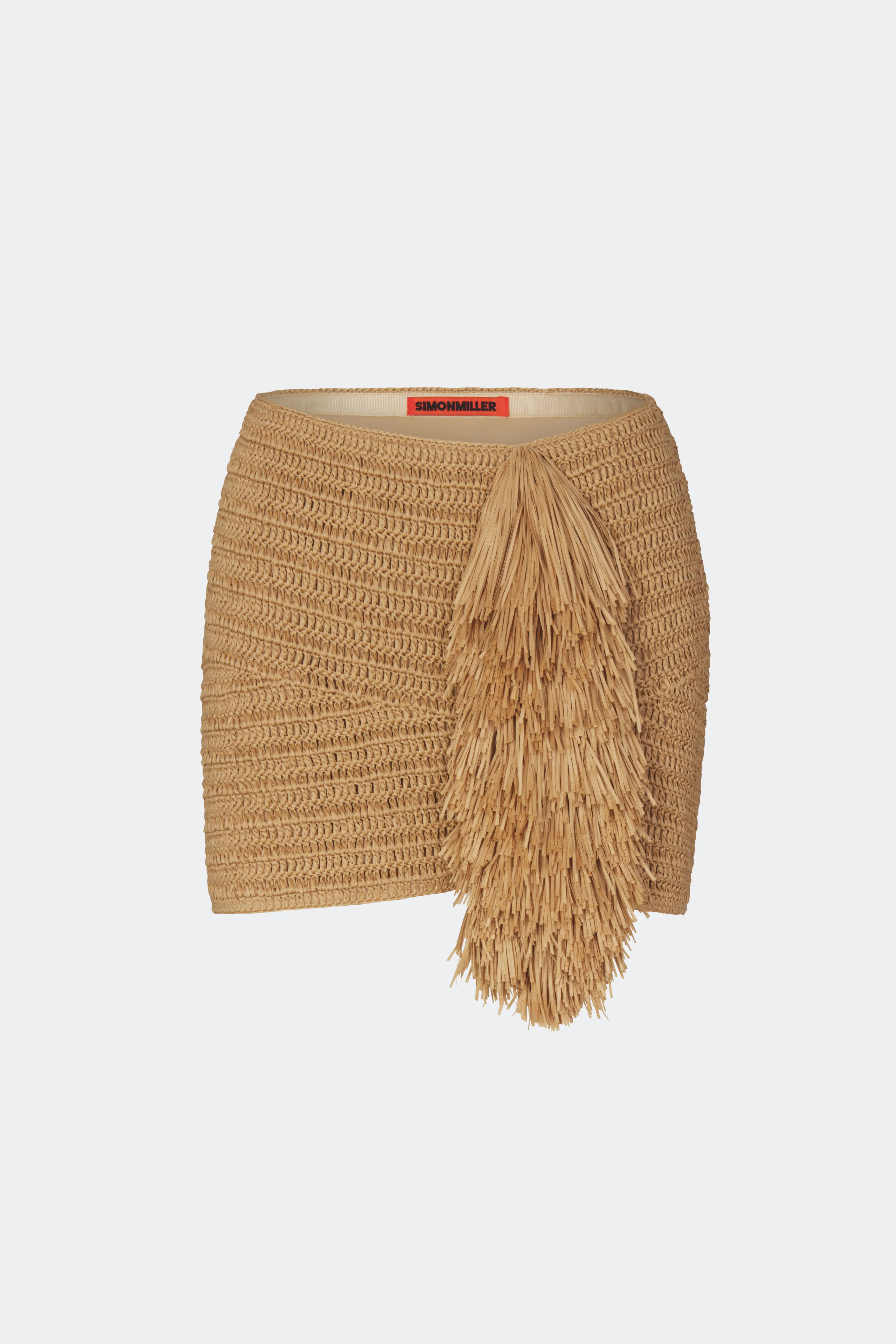 Pom Pom Mini Skirt in Natural