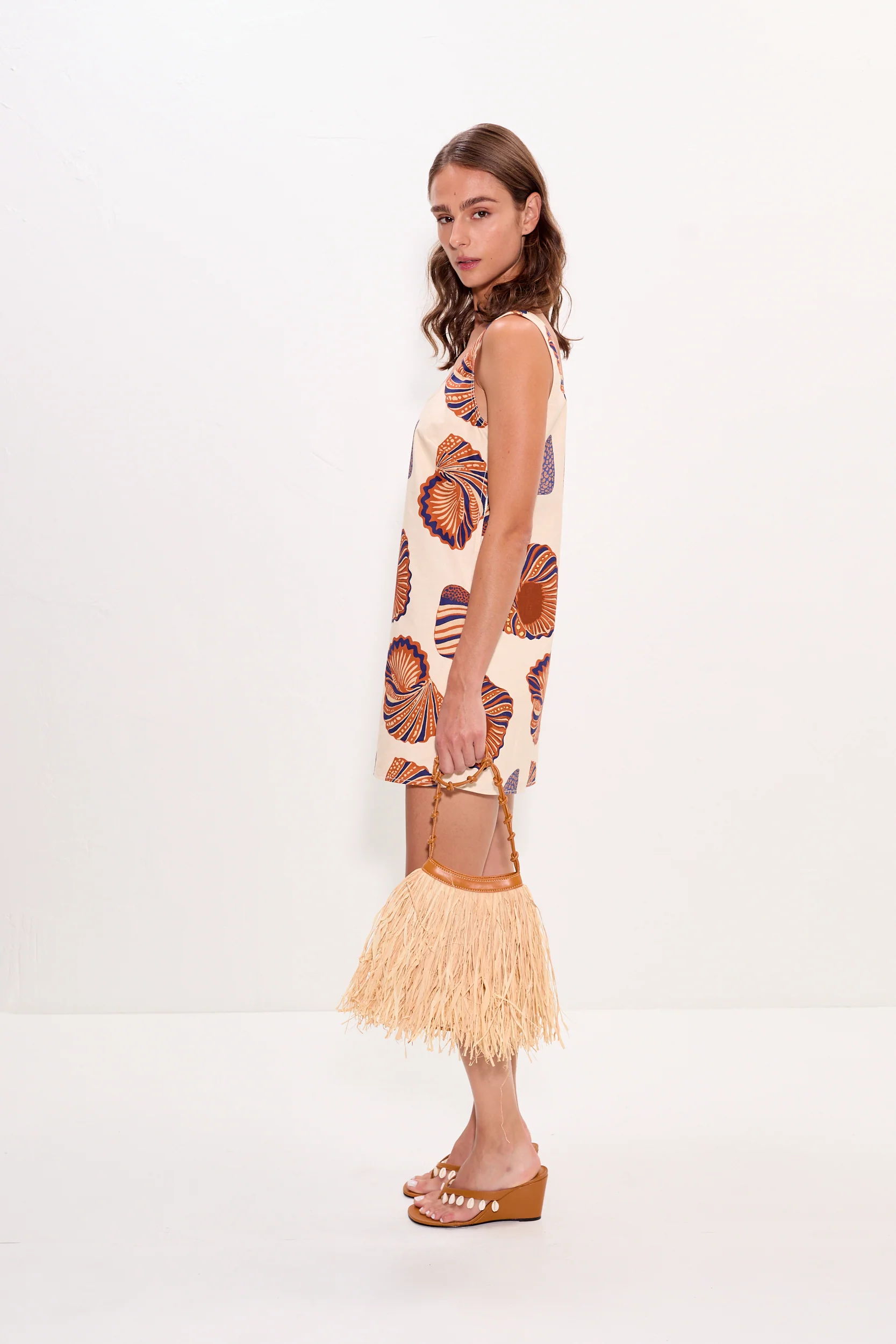 Sahara Mini Dress In Natural Shell Linen - Image 4