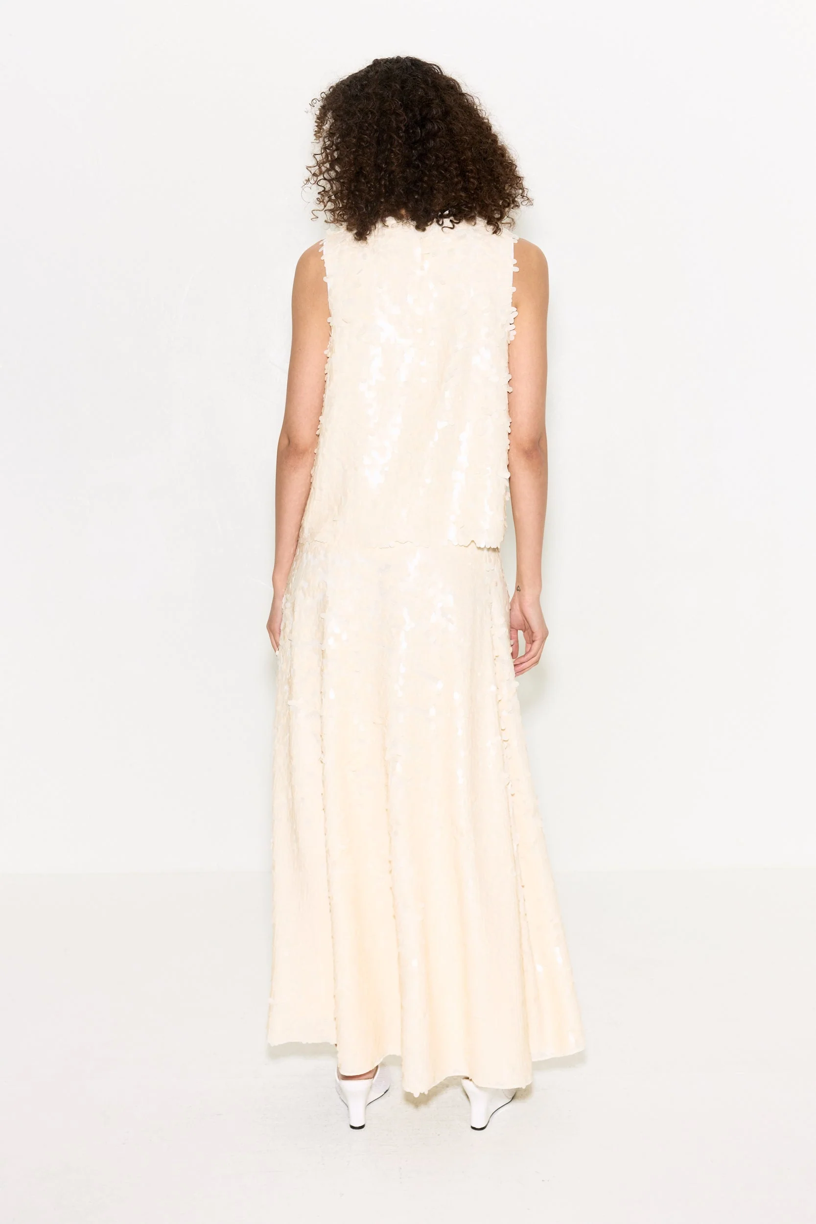 Shirley Sequin Top In Bone - Image 3