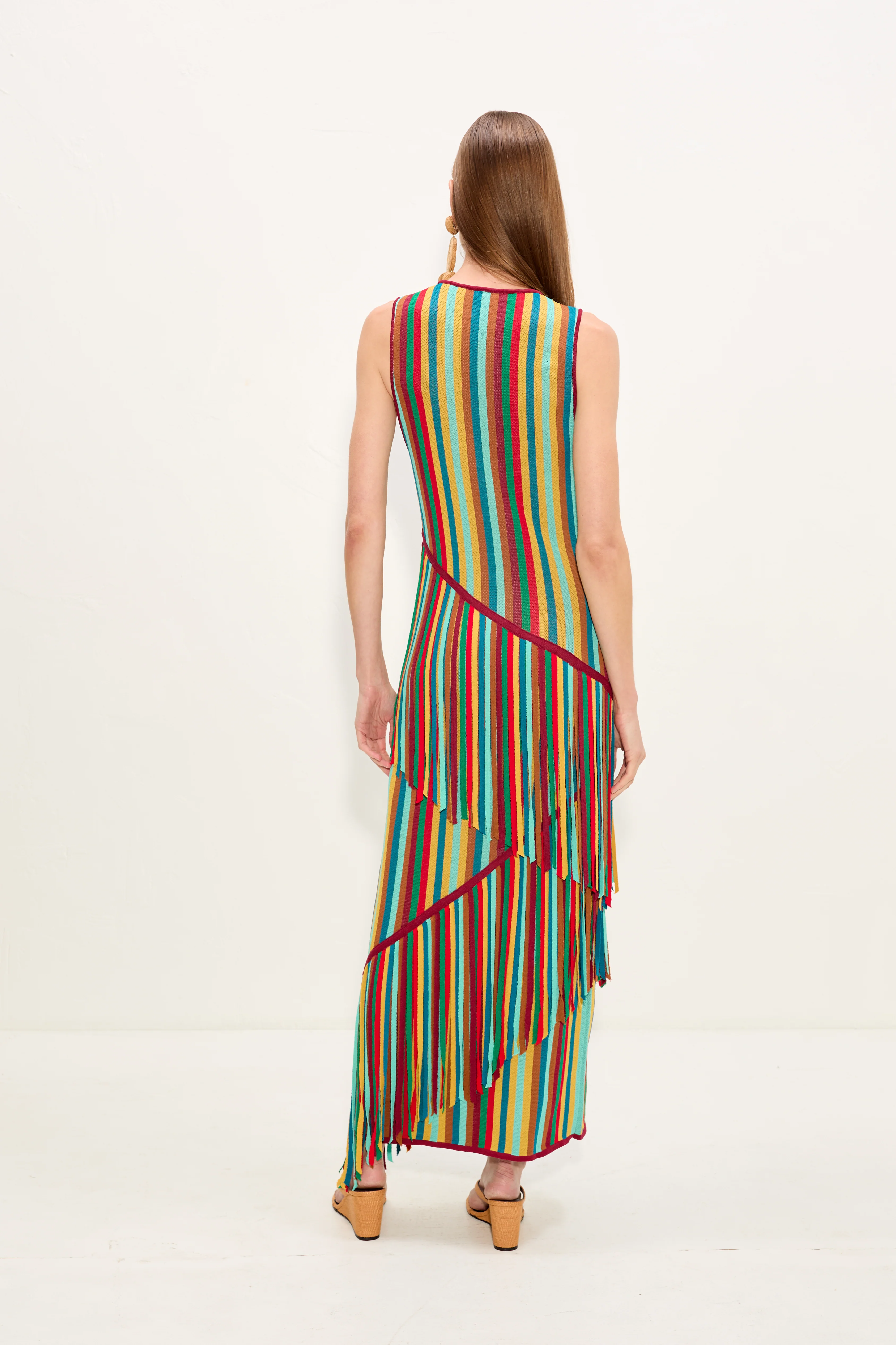 Spiral Knit Dress In Vibrant Multi Stripe - Image 4