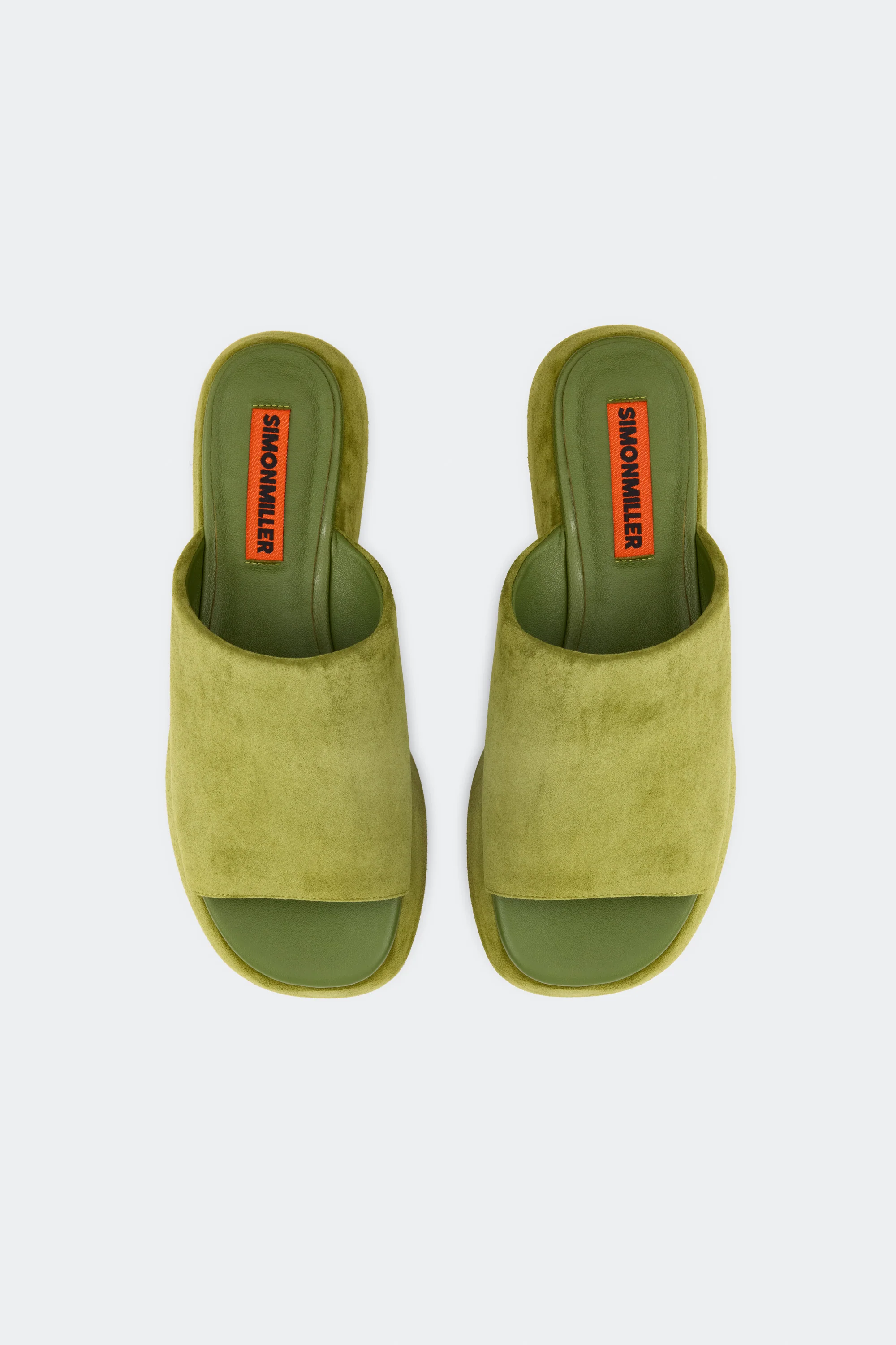 Suede Cloudy Platform In Moss Green - Image 2