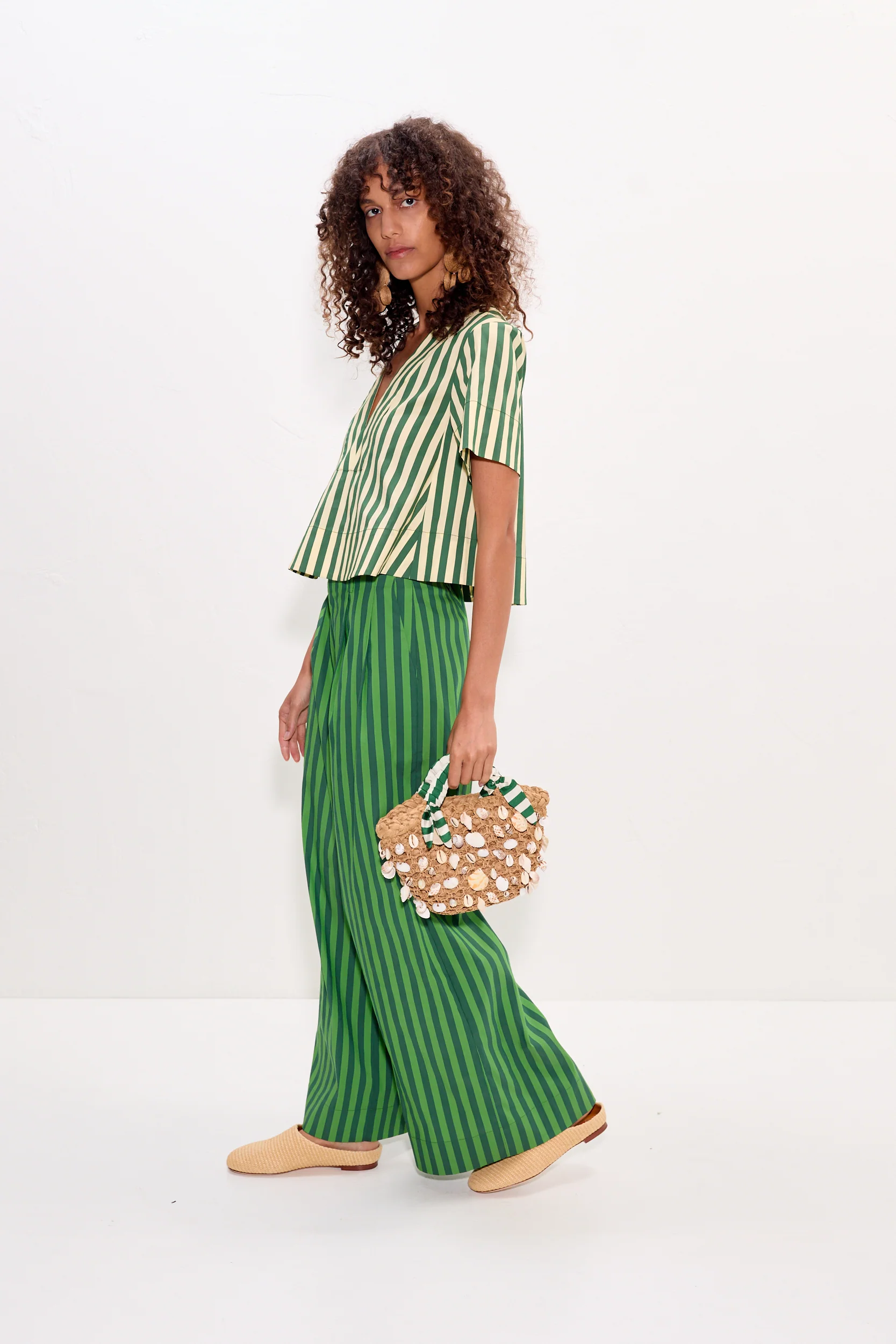 Thorne Poplin Pant In Gummy Green/Moss