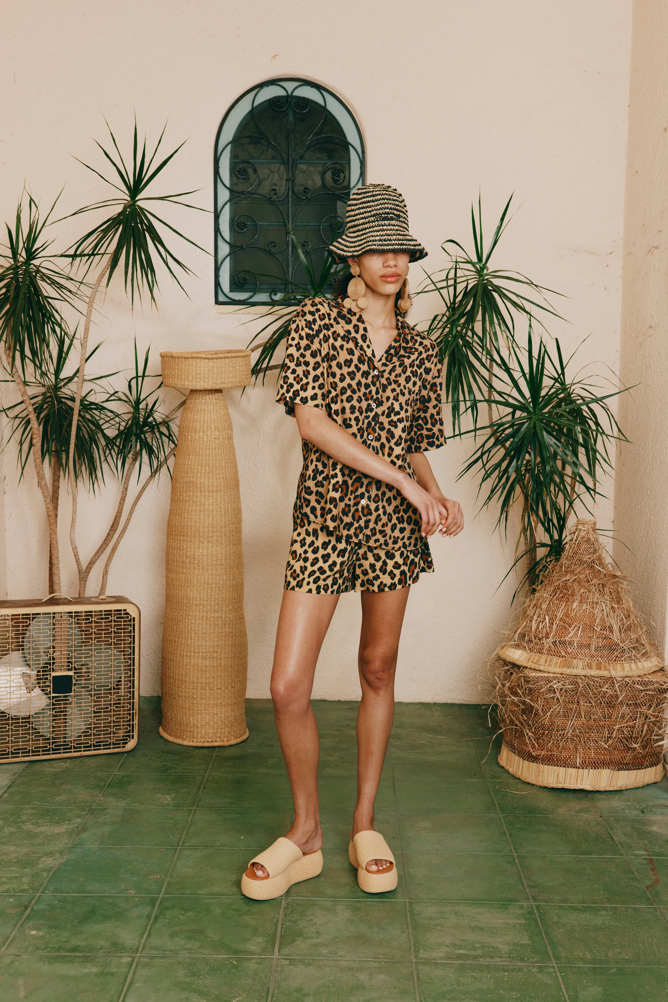 Bia Linen Camp Shirt in Cheetah - Image 5