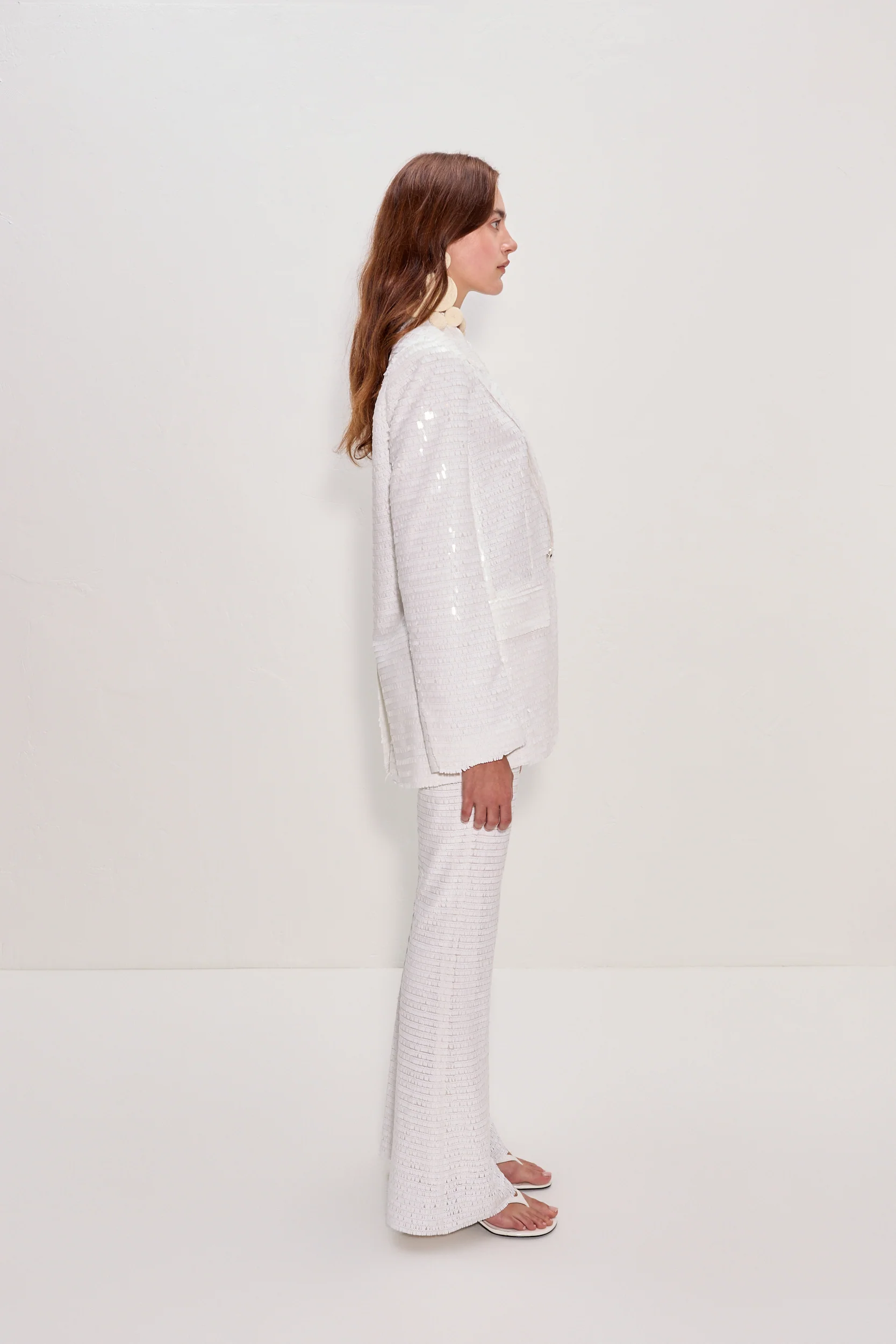 Lennox Sequin Jacket In Macadamia - Image 5