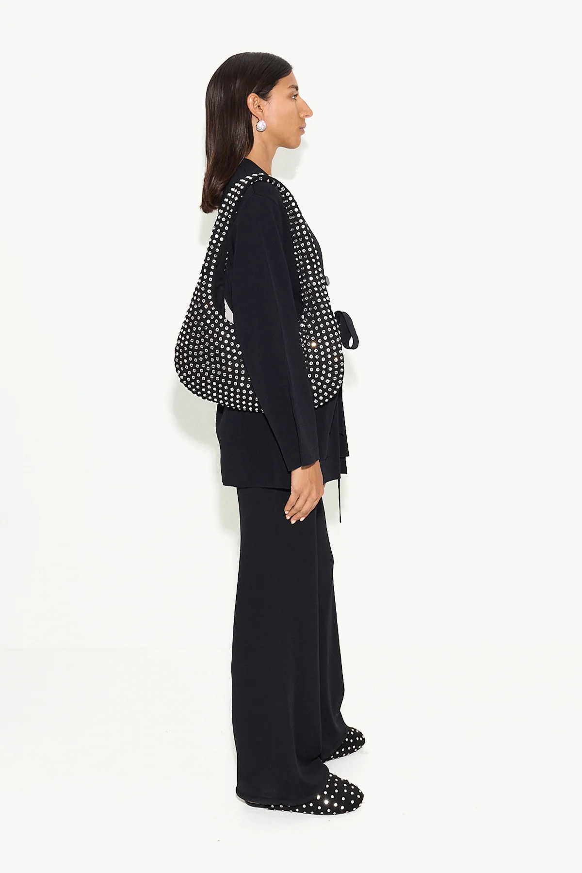 Max Belted Knit Cardigan In Black - Image 3