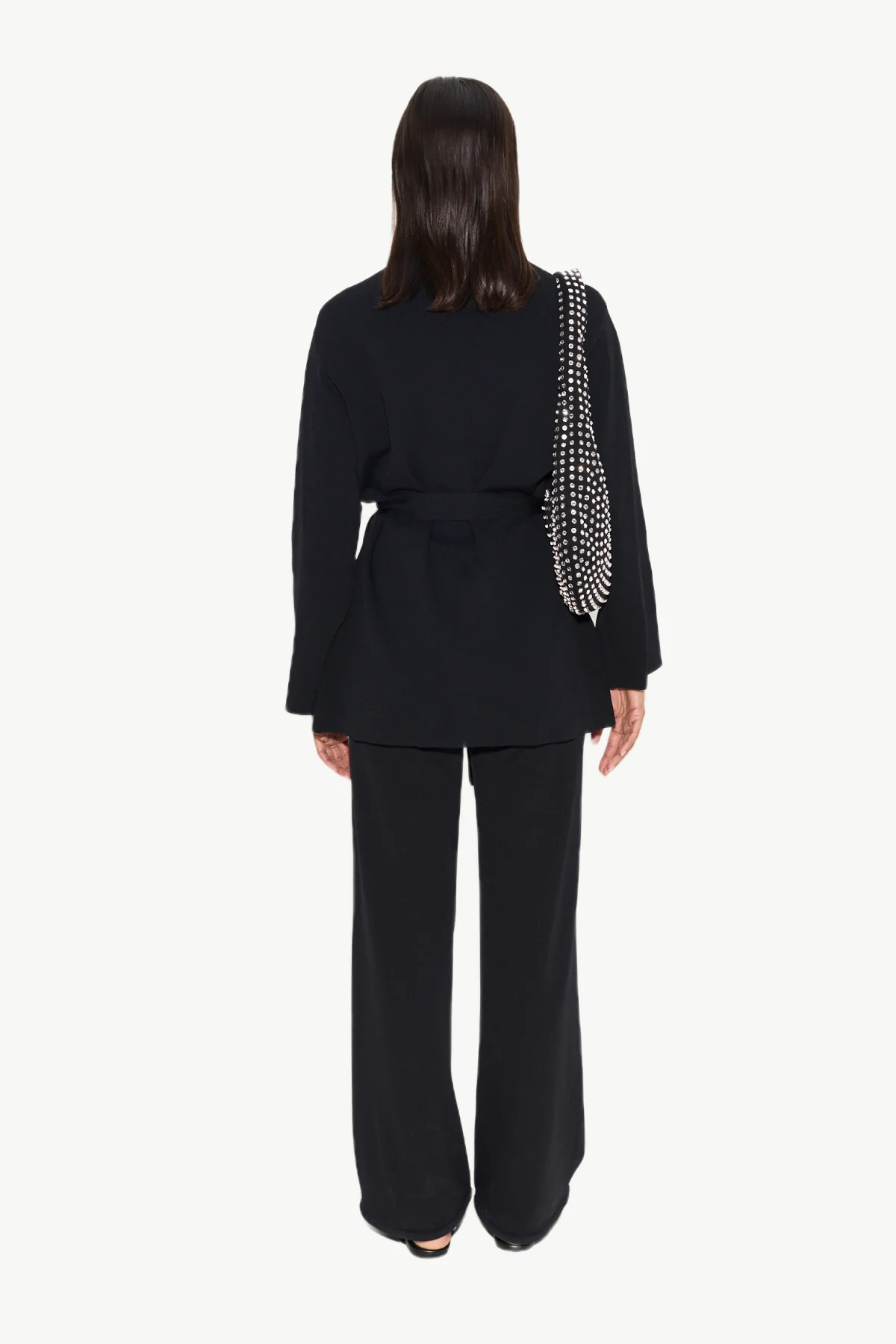 Max Belted Knit Cardigan In Black - Image 4