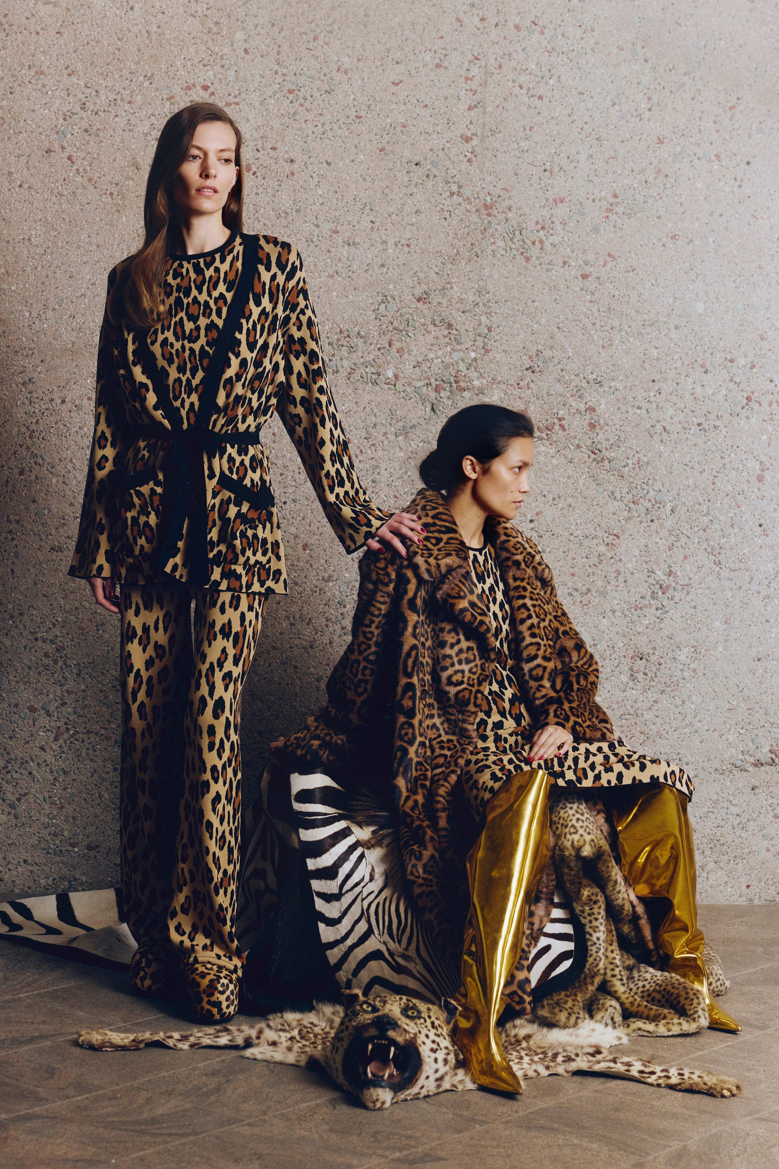 Max Belted Knit Cardigan in Cheetah - Image 3