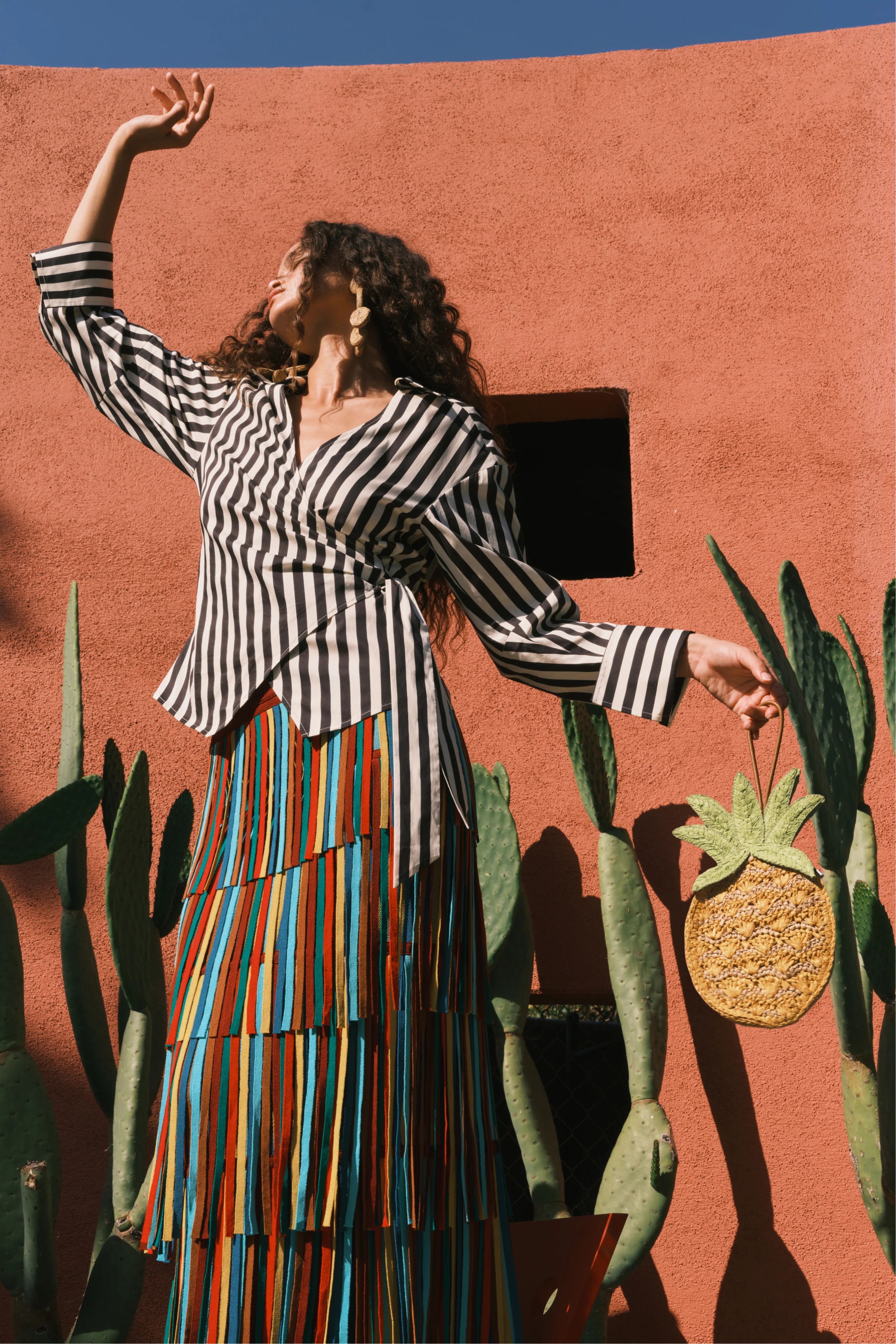 Za Za Knit Skirt In Vibrant Multi Stripe - Image 5